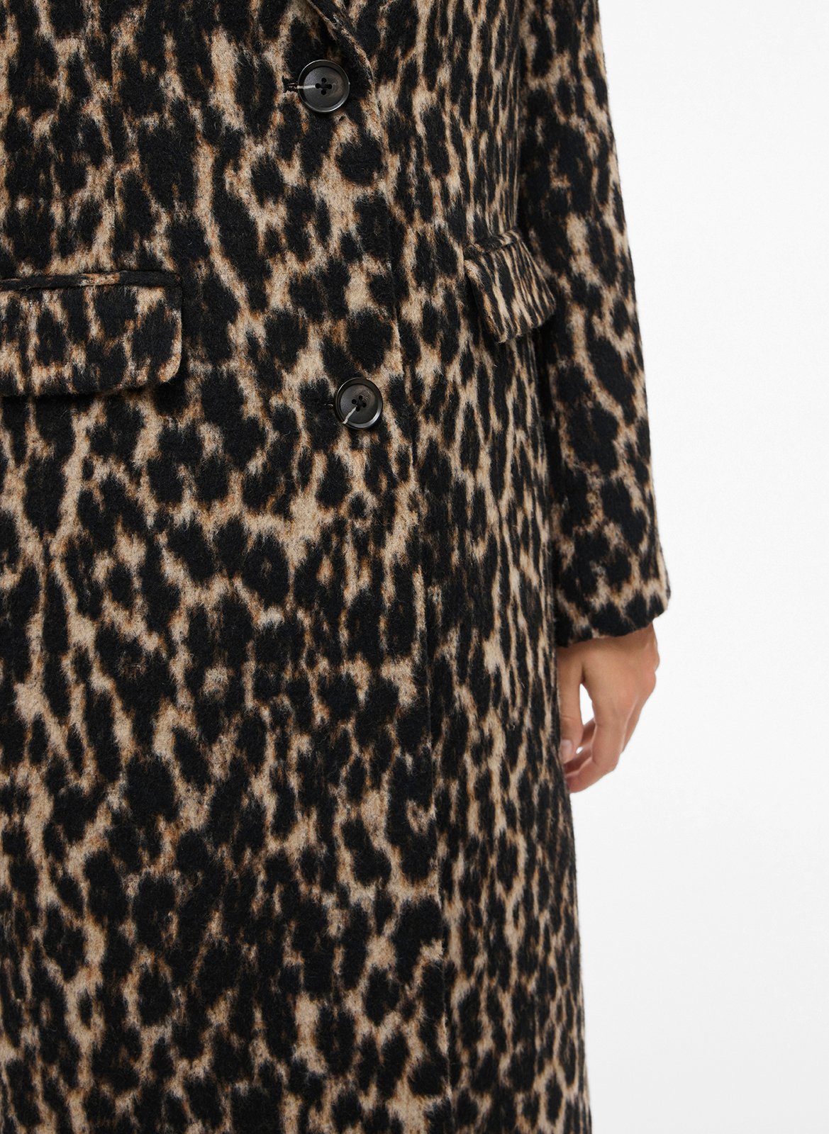 Manteau mi-long à motif léopard VILA Noir