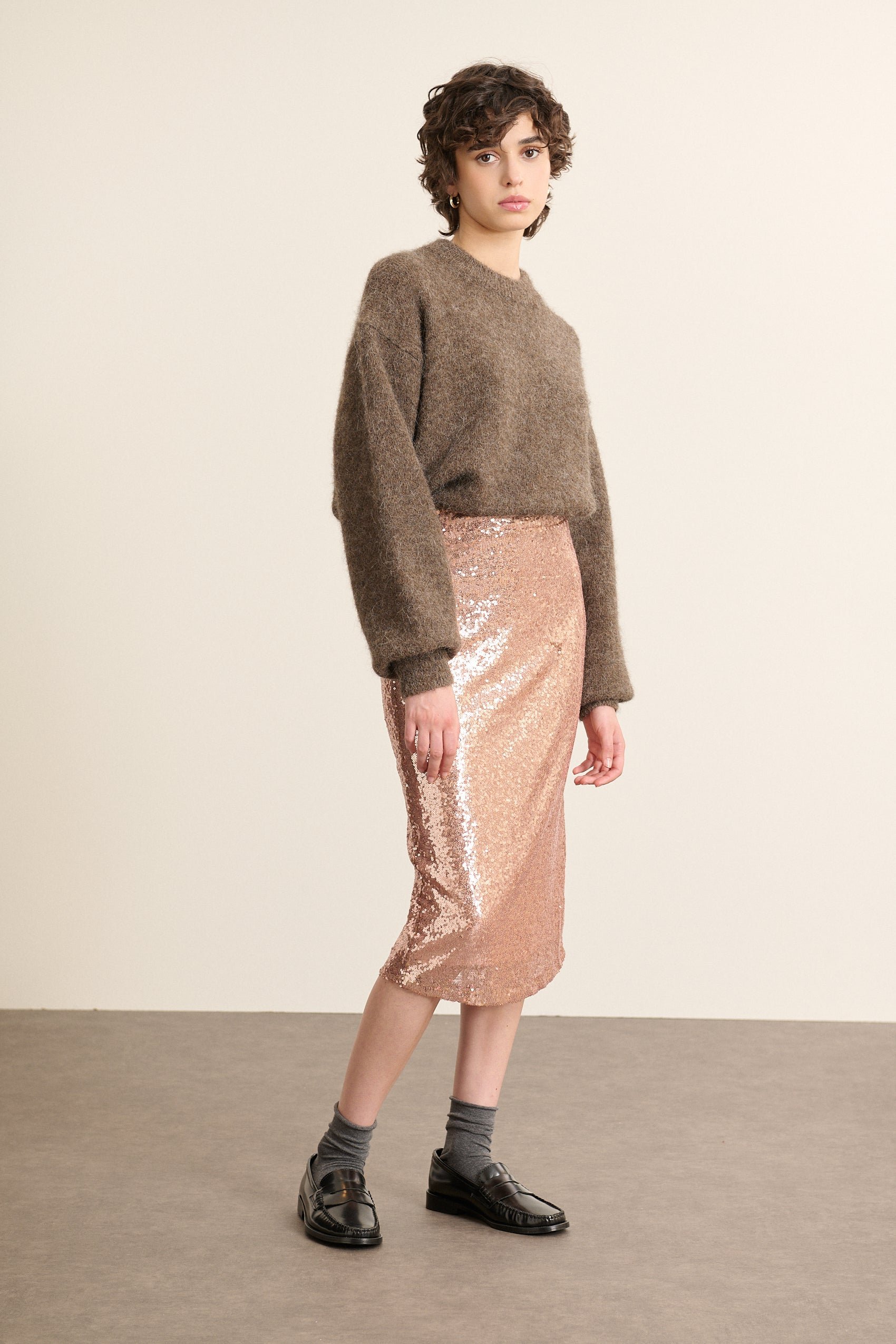 Oversized alpaca wool sweater GARANCE PARIS Brown