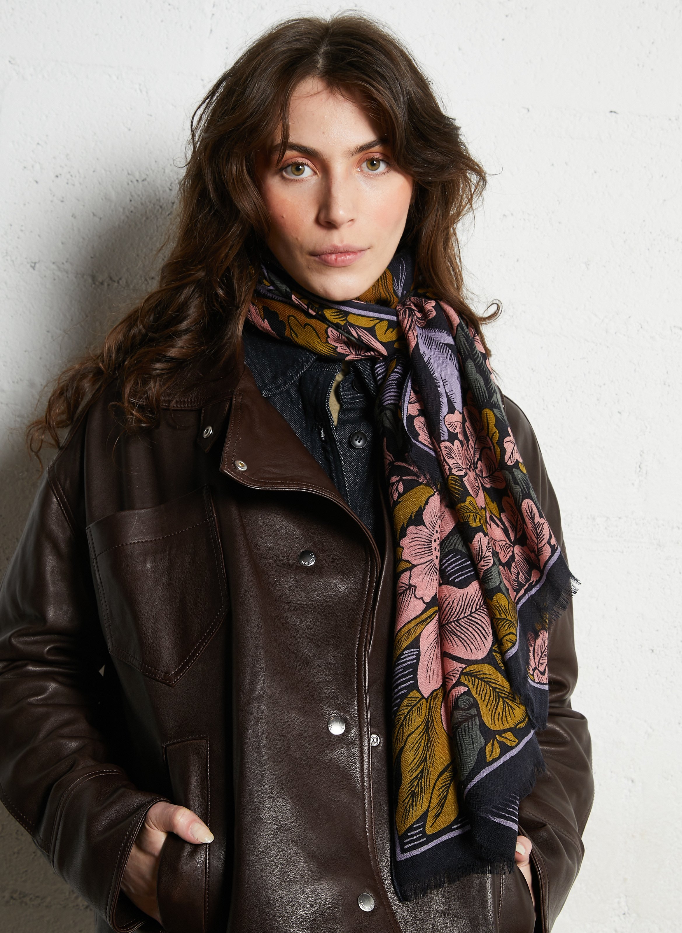 Printed wool scarf INOUI EDITIONS