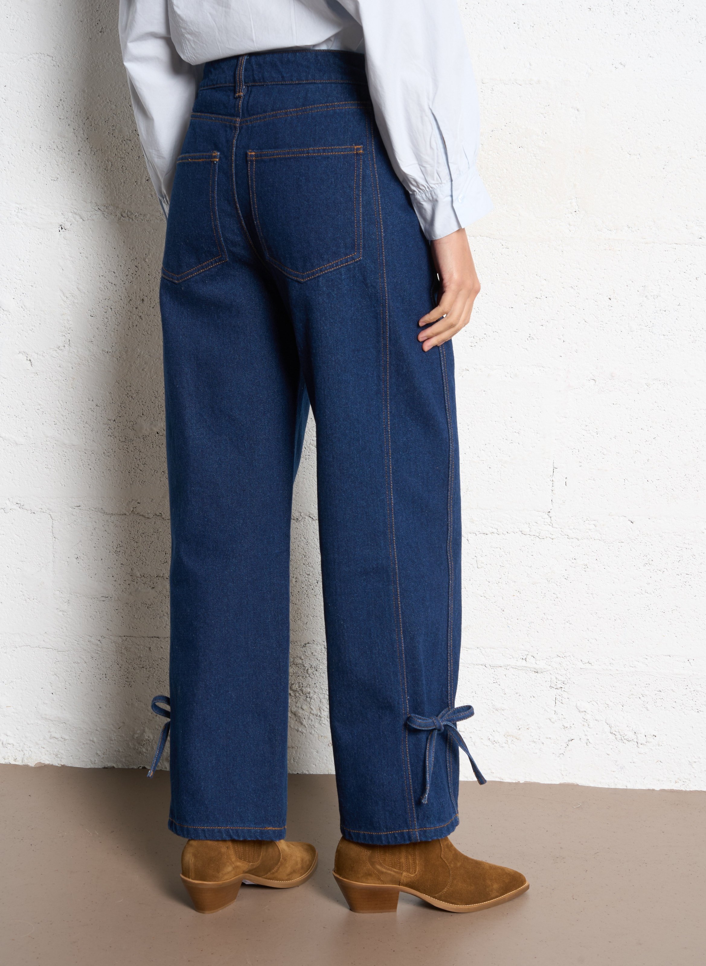 Jean large en coton THE TINY BIG SISTER Bleu