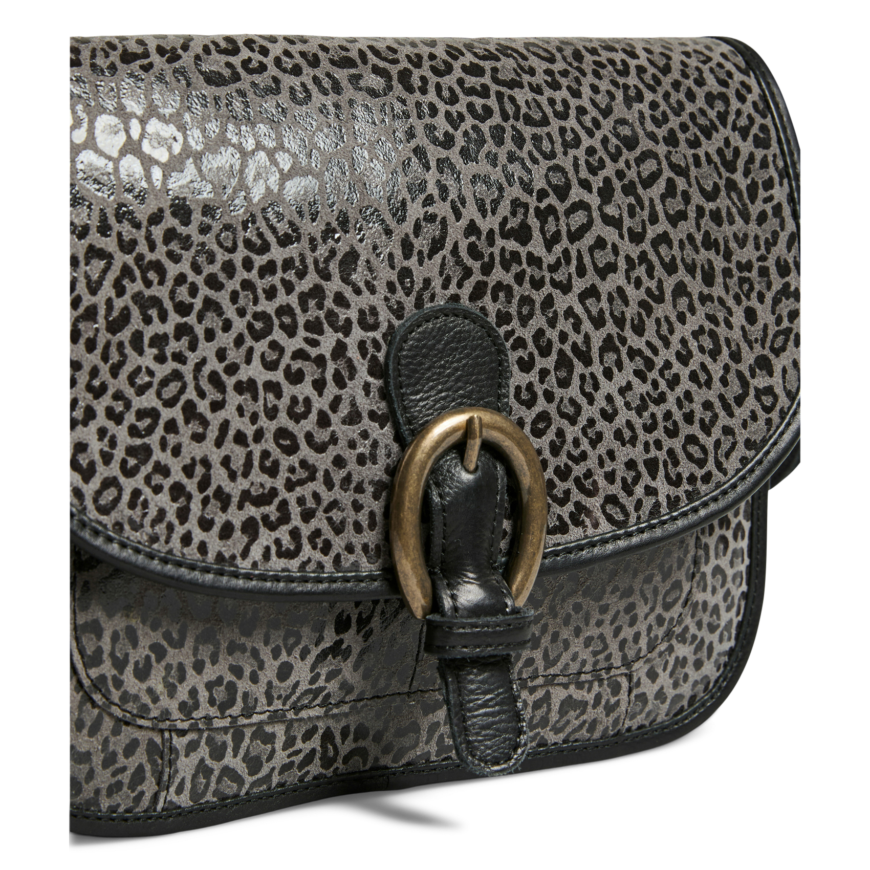 Schoudertas met luipaardprint PIECES Grijs