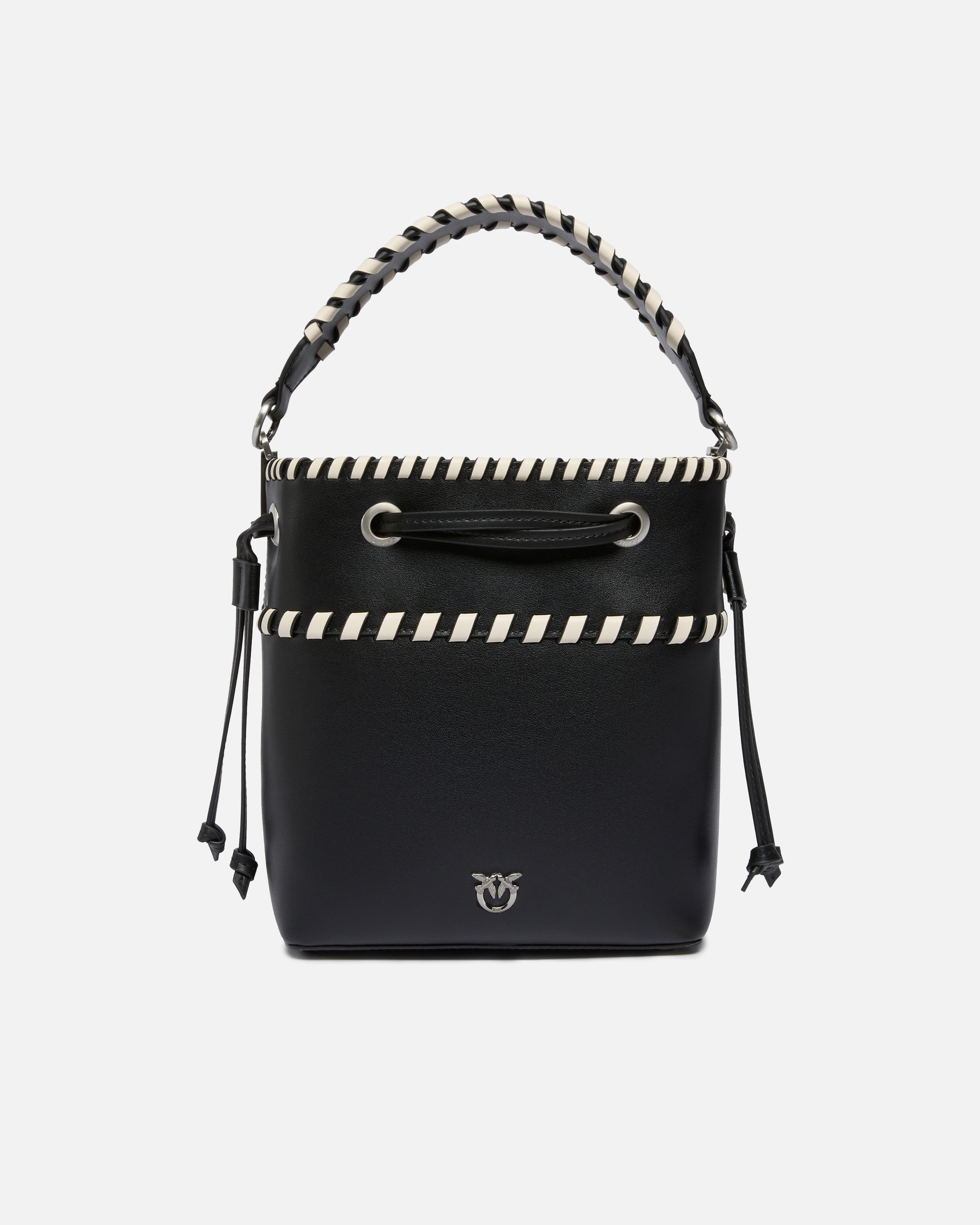 Small leather bucket bag with stitching PINKO