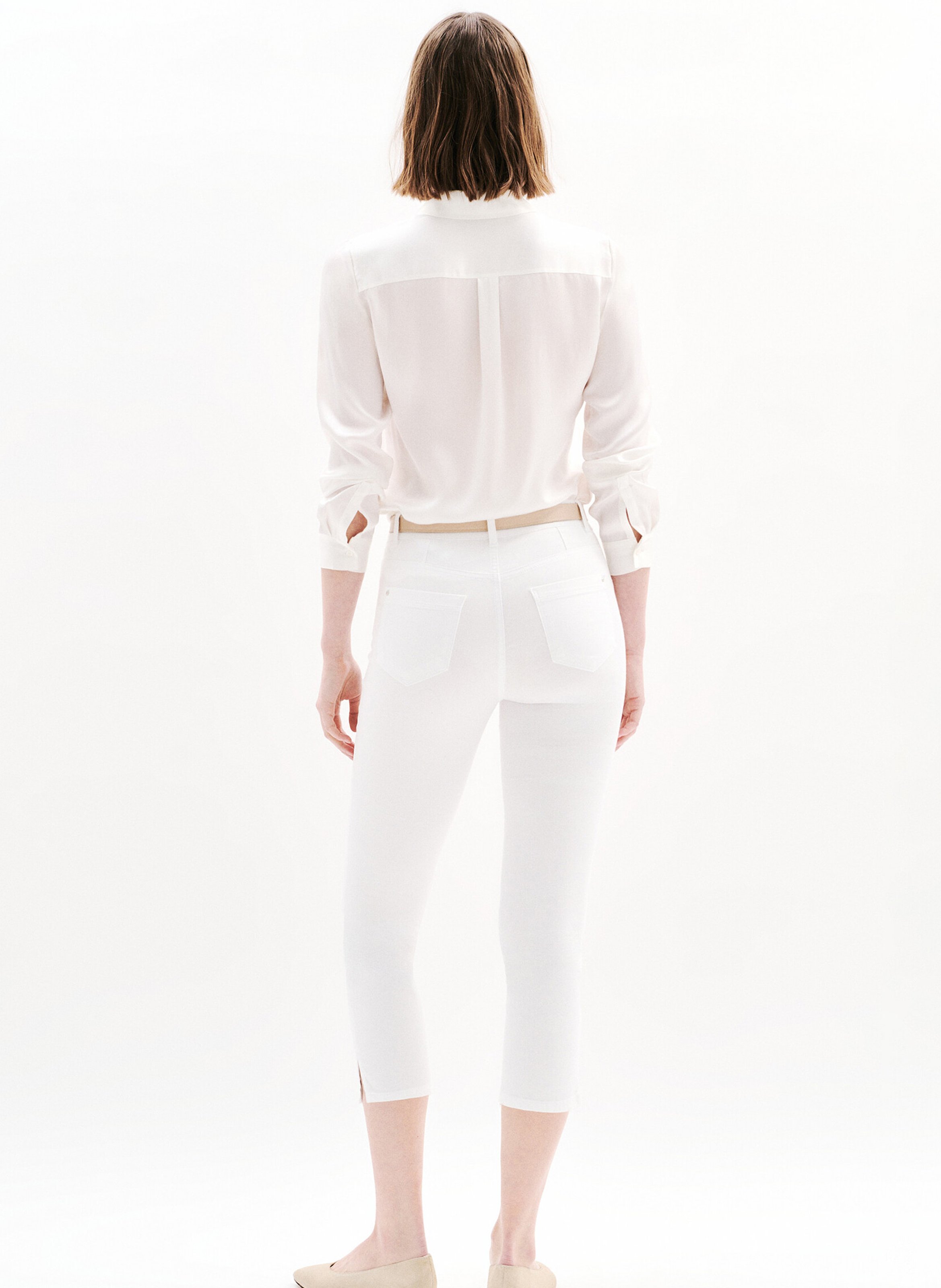 Rechte jeans met hoge taille | katoenblend CAROLL Wit