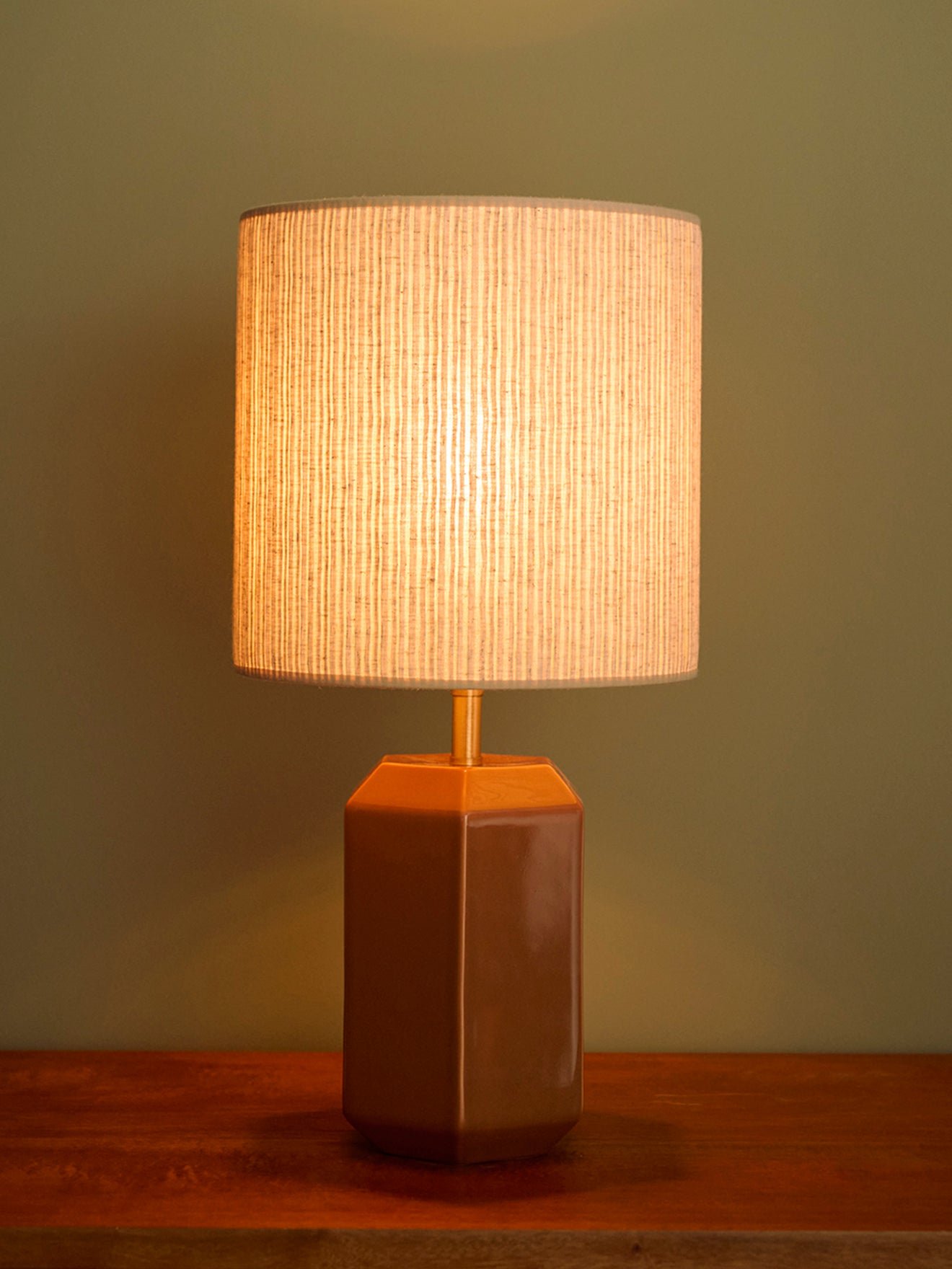 Ceramic table lamp base - small size victory model CYRILLUS Brown