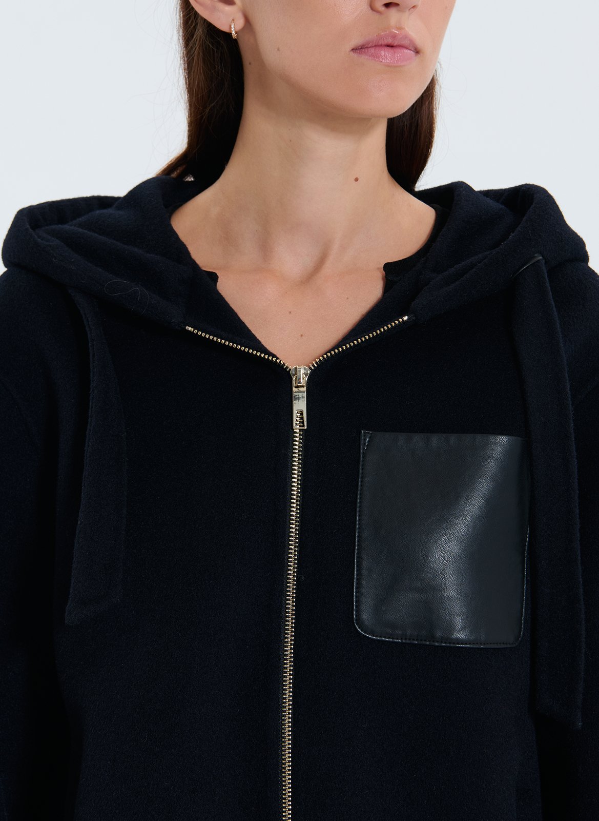 Veste col rond en laine mélangée ZAPA Bleu