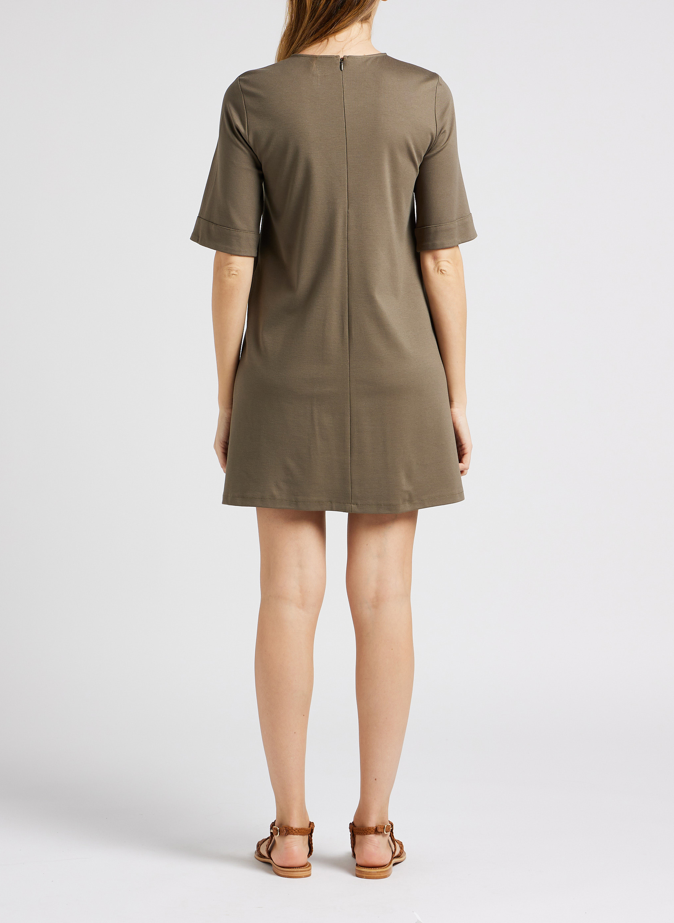 Robe courte évasée col rond IMPERIAL Vert