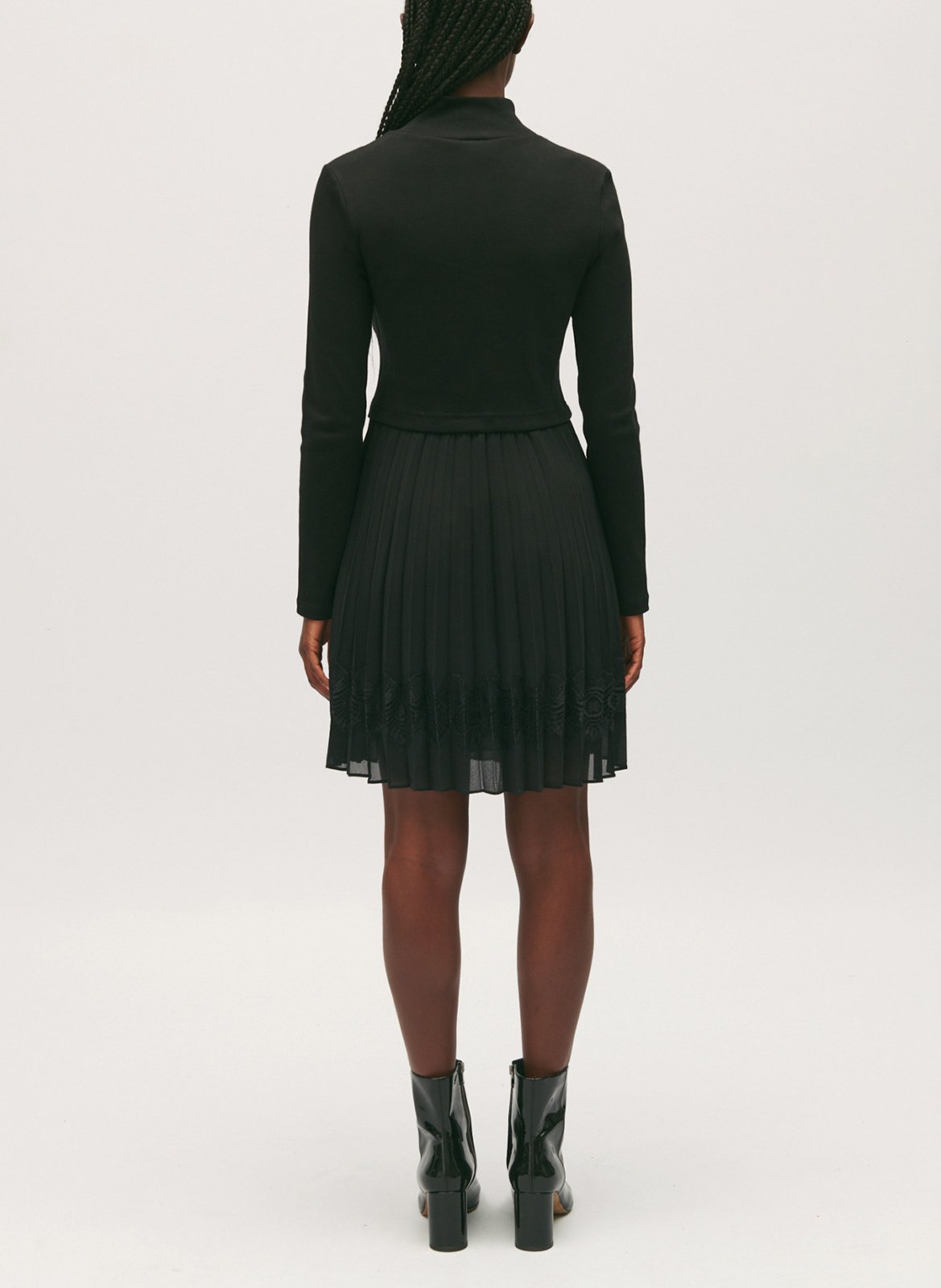 Robe courte col montant plissée CLAUDIE PIERLOT Noir