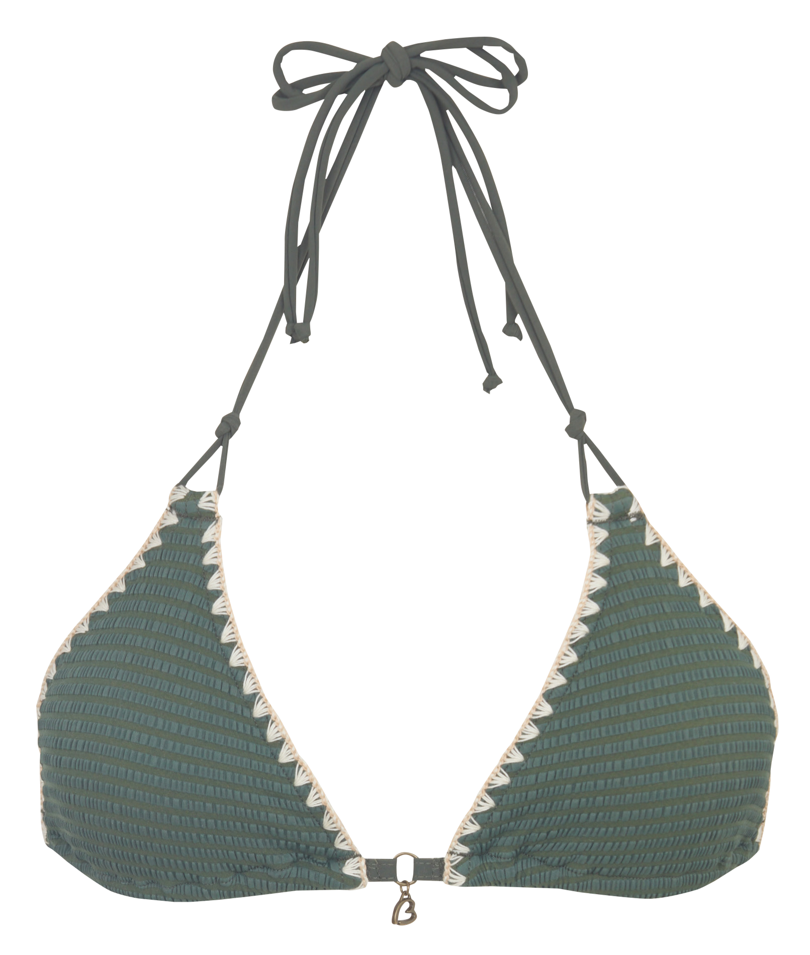 Textured triangle bikini top BANANA MOON Khaki