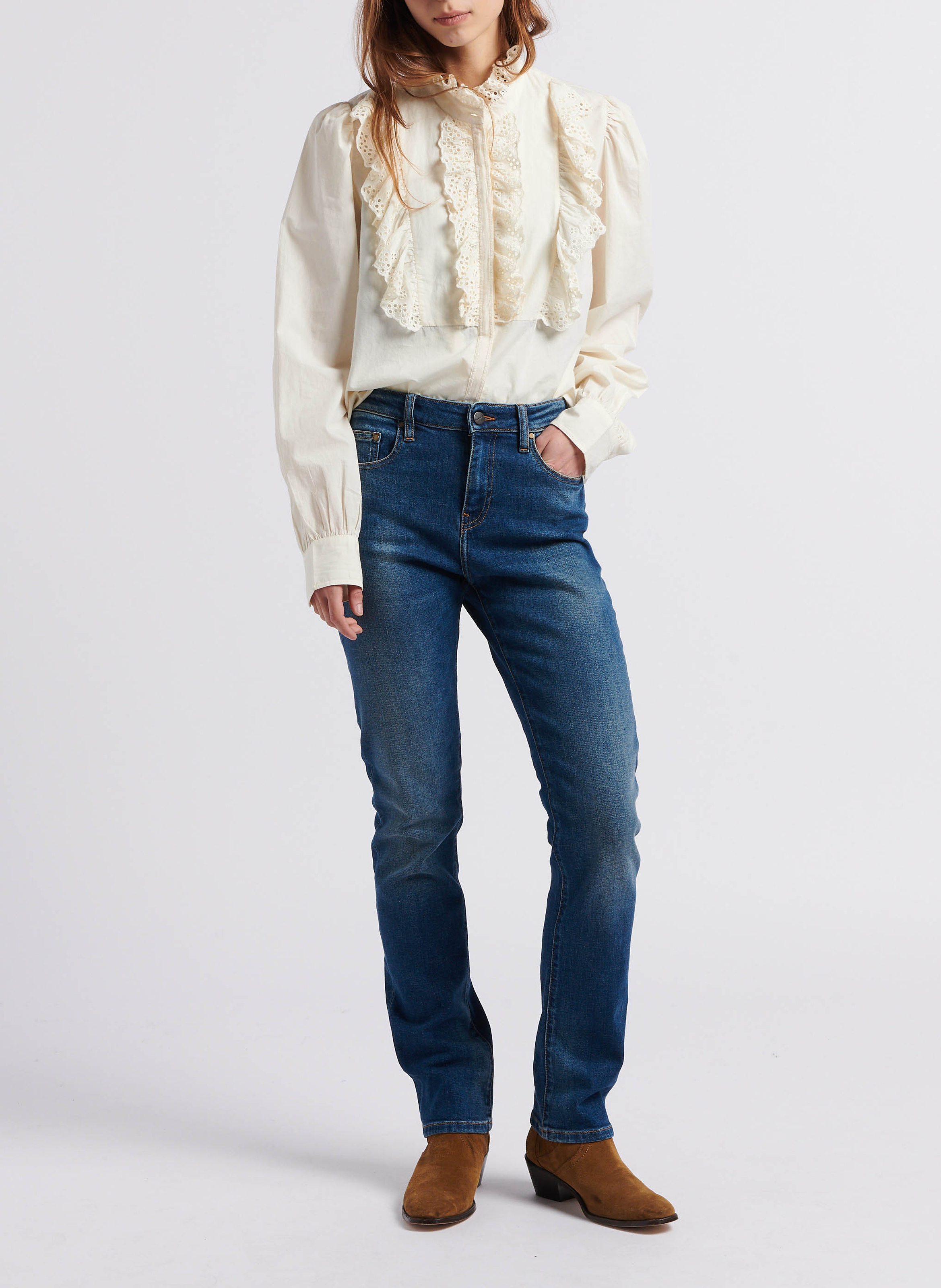 Straight Cut Jeans aus Baumwoll-Mix ACQUAVERDE Blau