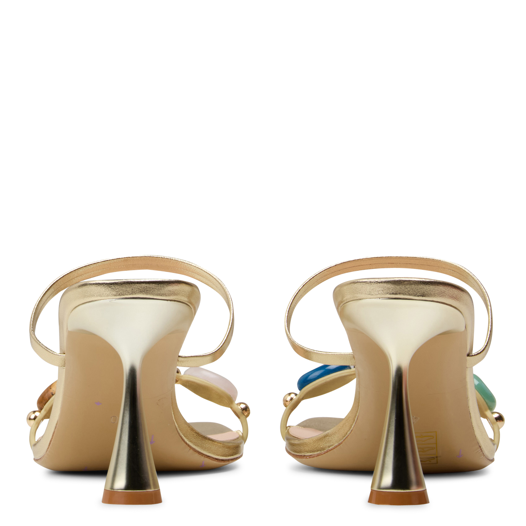 Instappers van daim met hak MI/MAI Goudkleurig