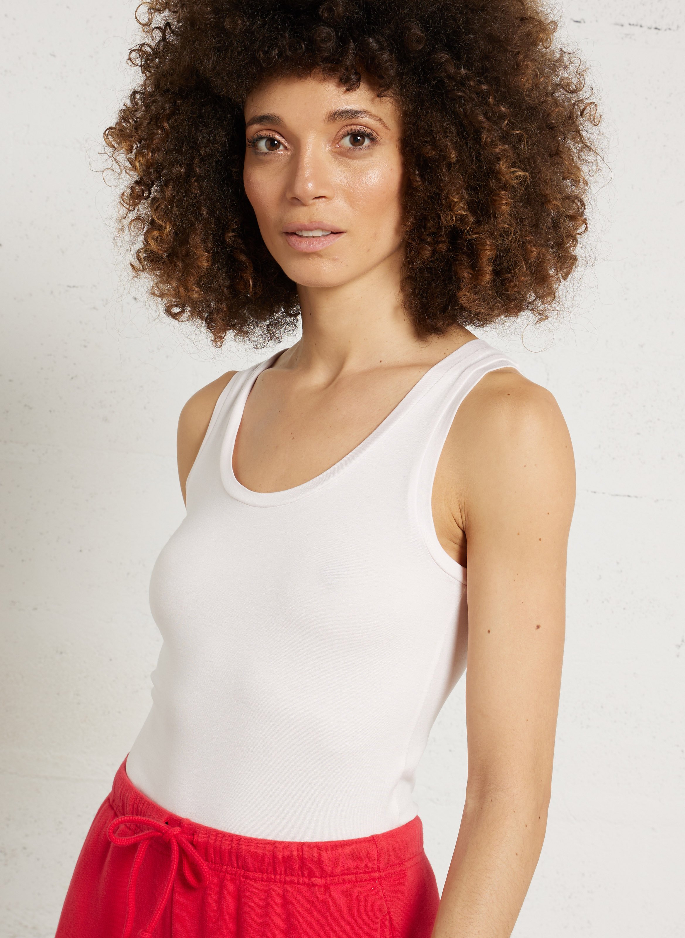 Débardeur droit à bretelles larges MAJESTIC FILATURES