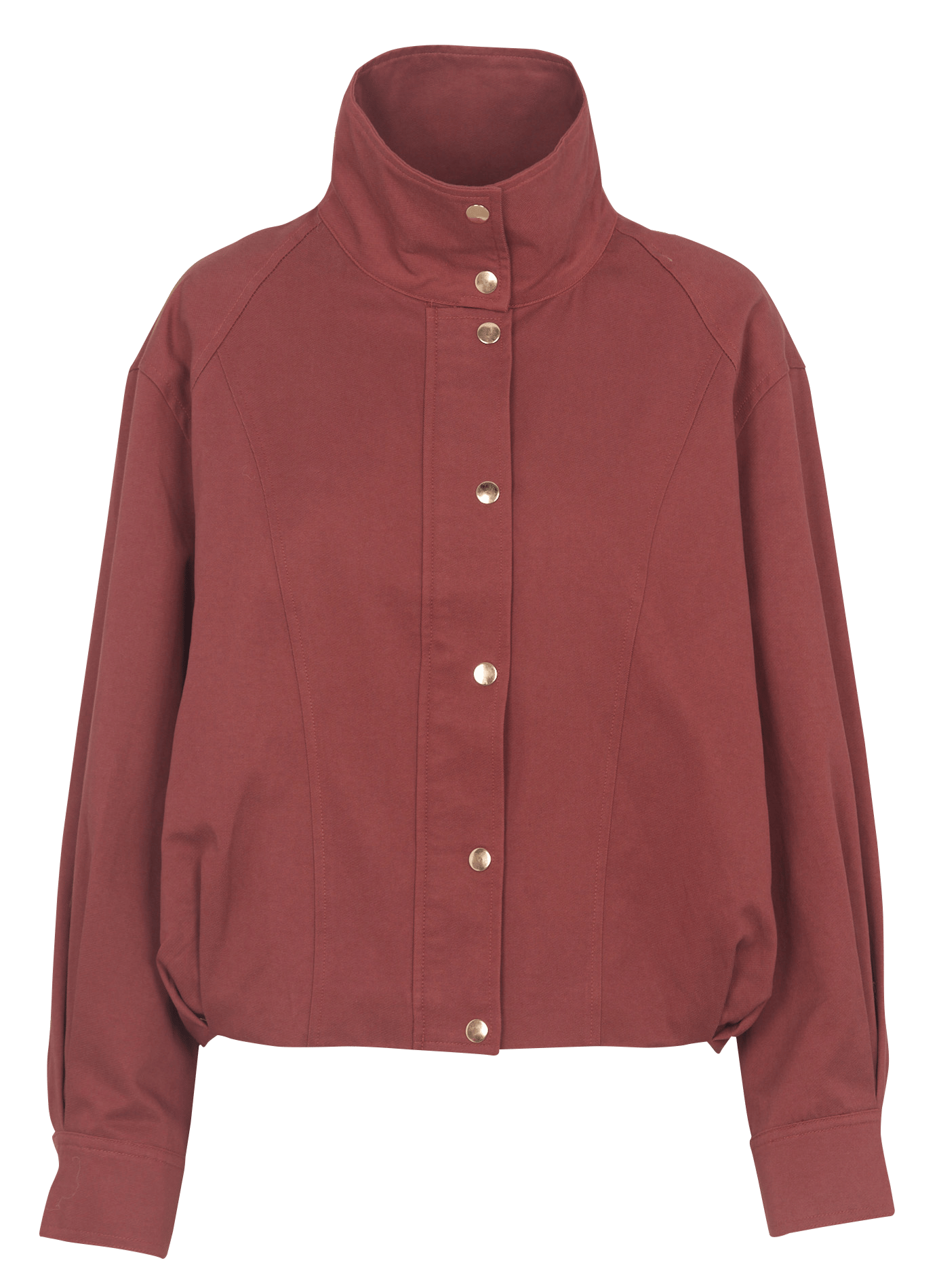 Oversized high-neck cotton blend jacket LA PETITE ETOILE Brown