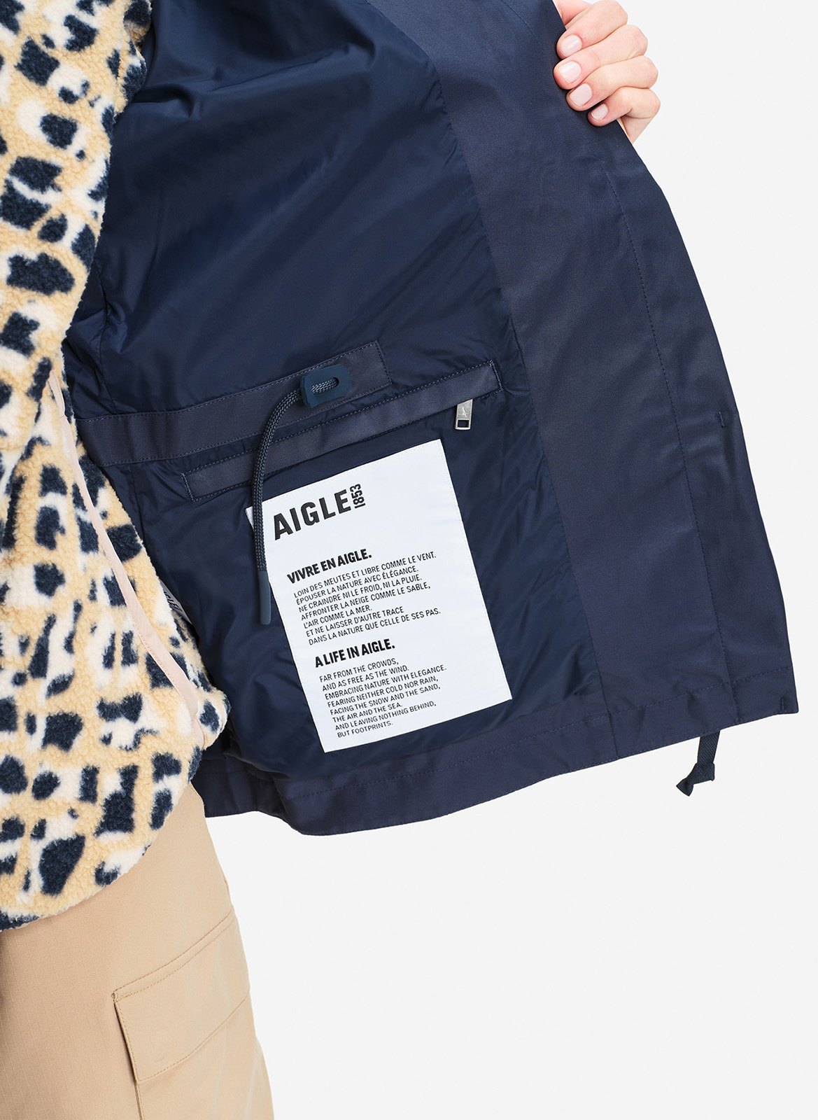 Solid hooded parka coat AIGLE Blue