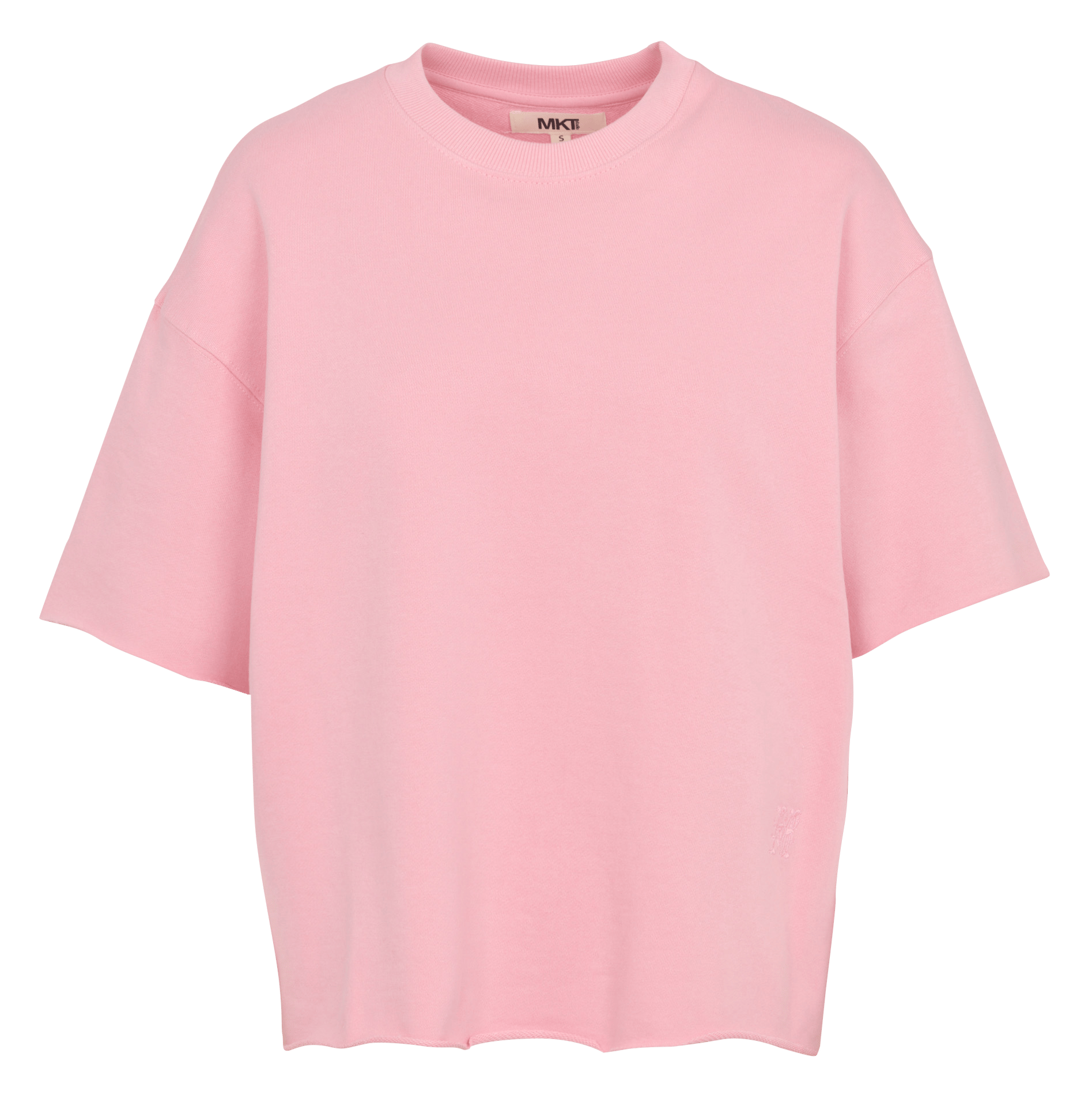 Solid round neck short-sleeve sweatshirt MKT Pink