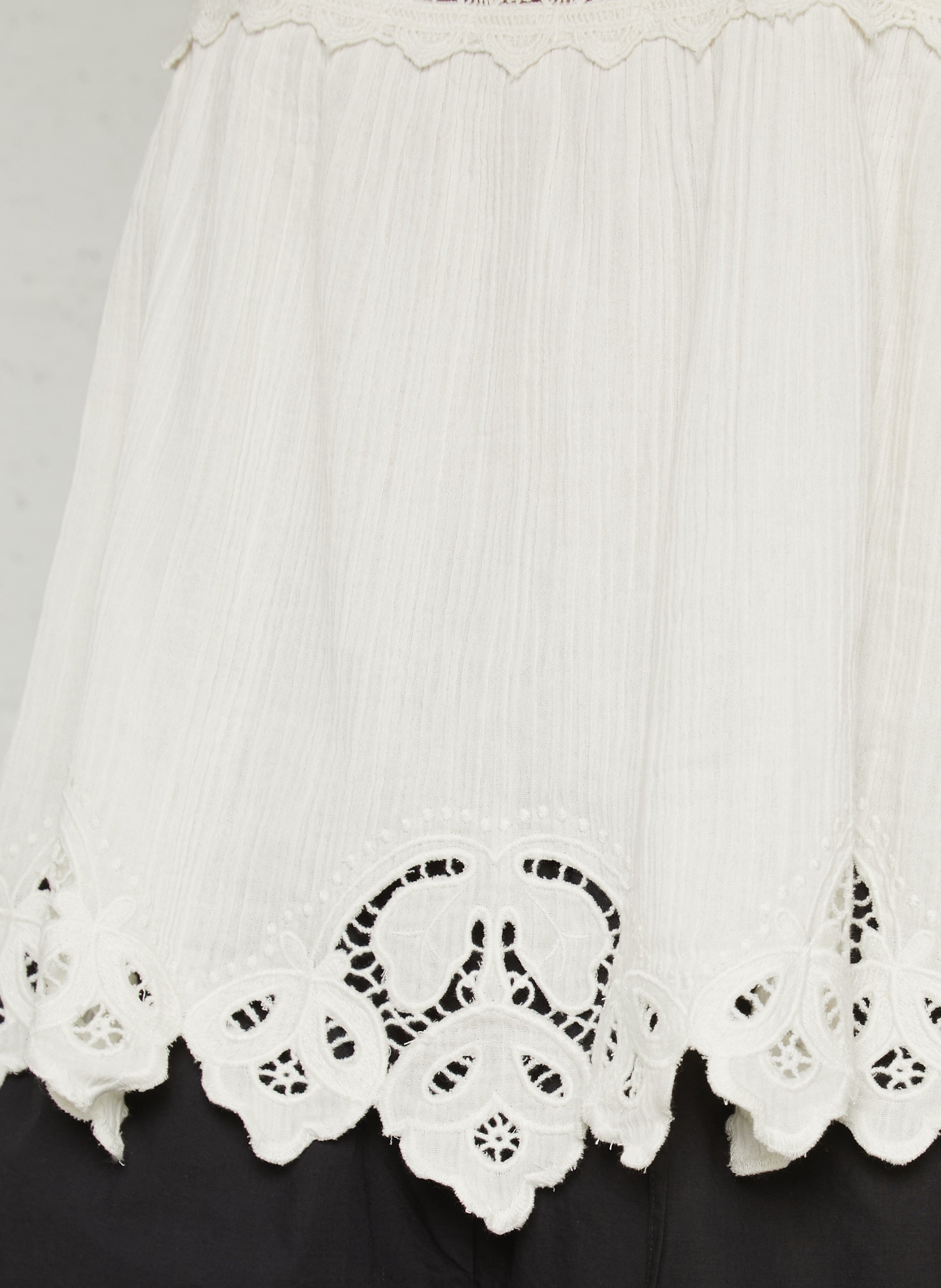 Rechte top met vierkante halslijn van biologisch katoen LOUISE MISHA Wit