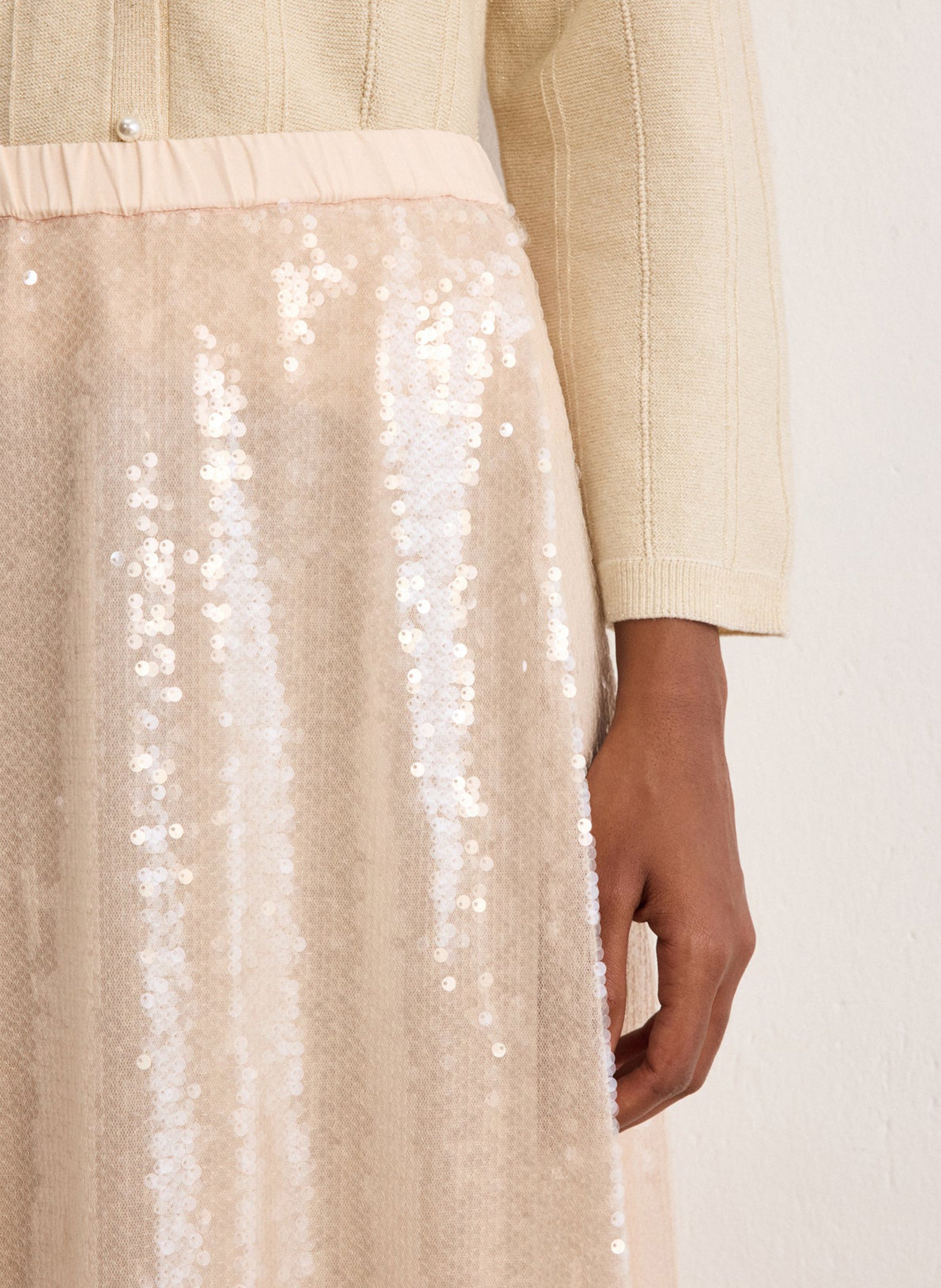 Midirock mit Pailletten PABLO Rot