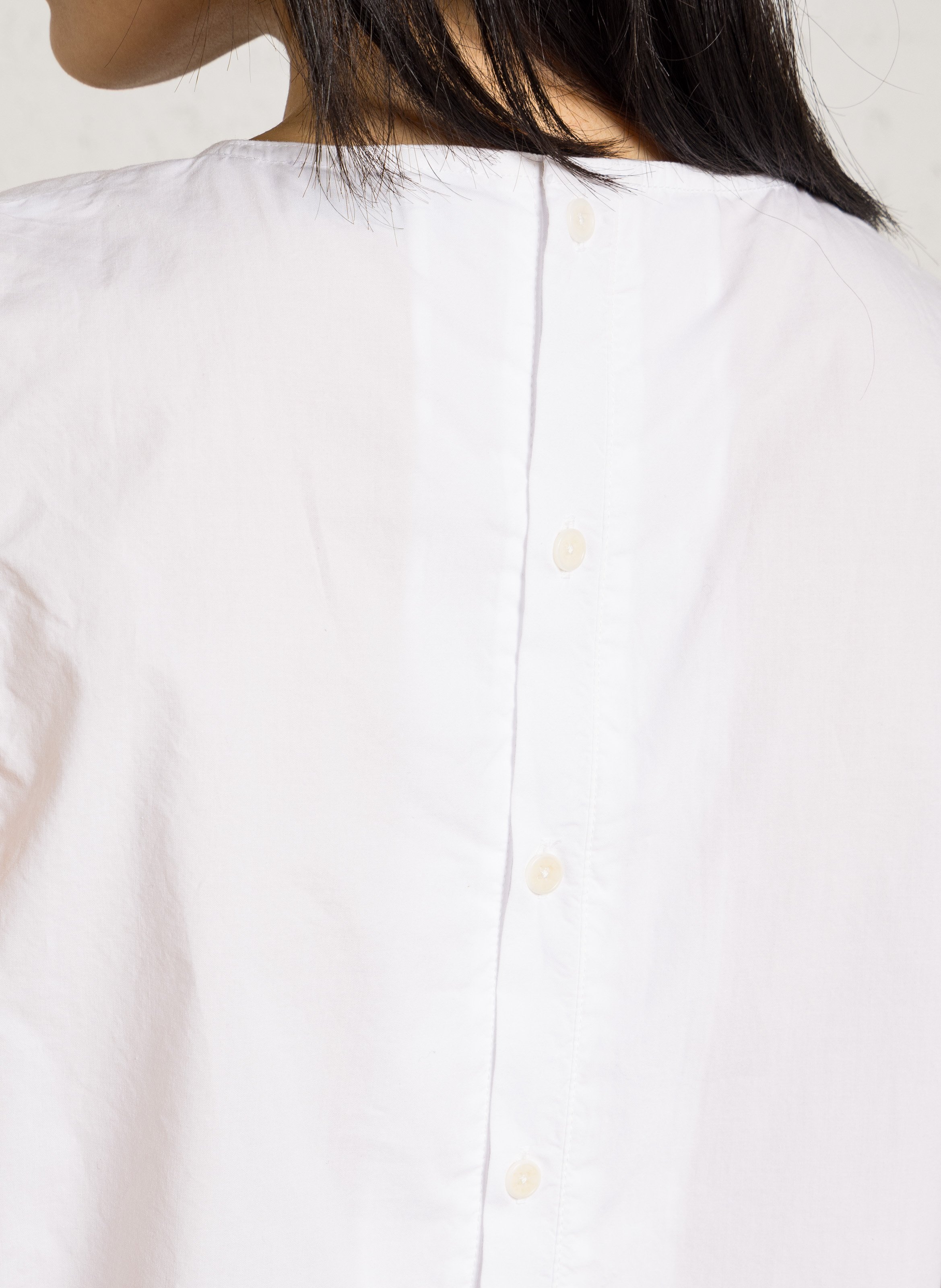 Loose-fit round-neck organic cotton top RUE DE TOKYO White