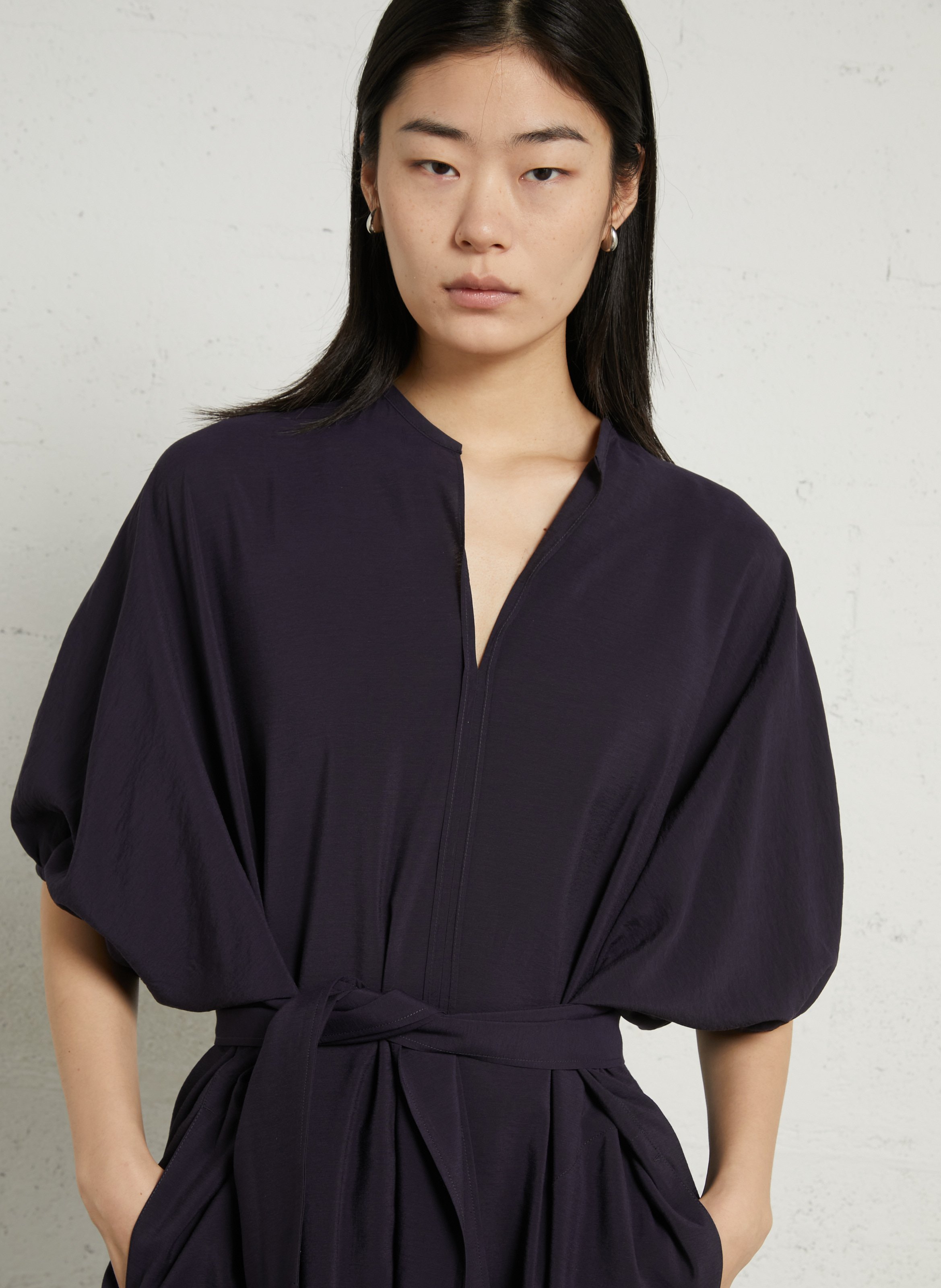 Lange jurk met V-hals SOEUR Violet