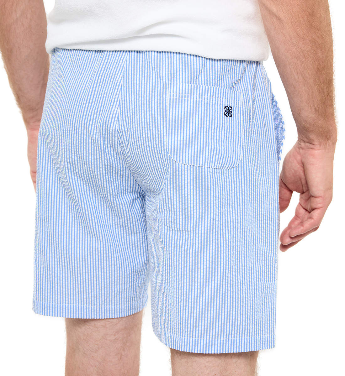 Striped seersucker shorts GILI'S Blue