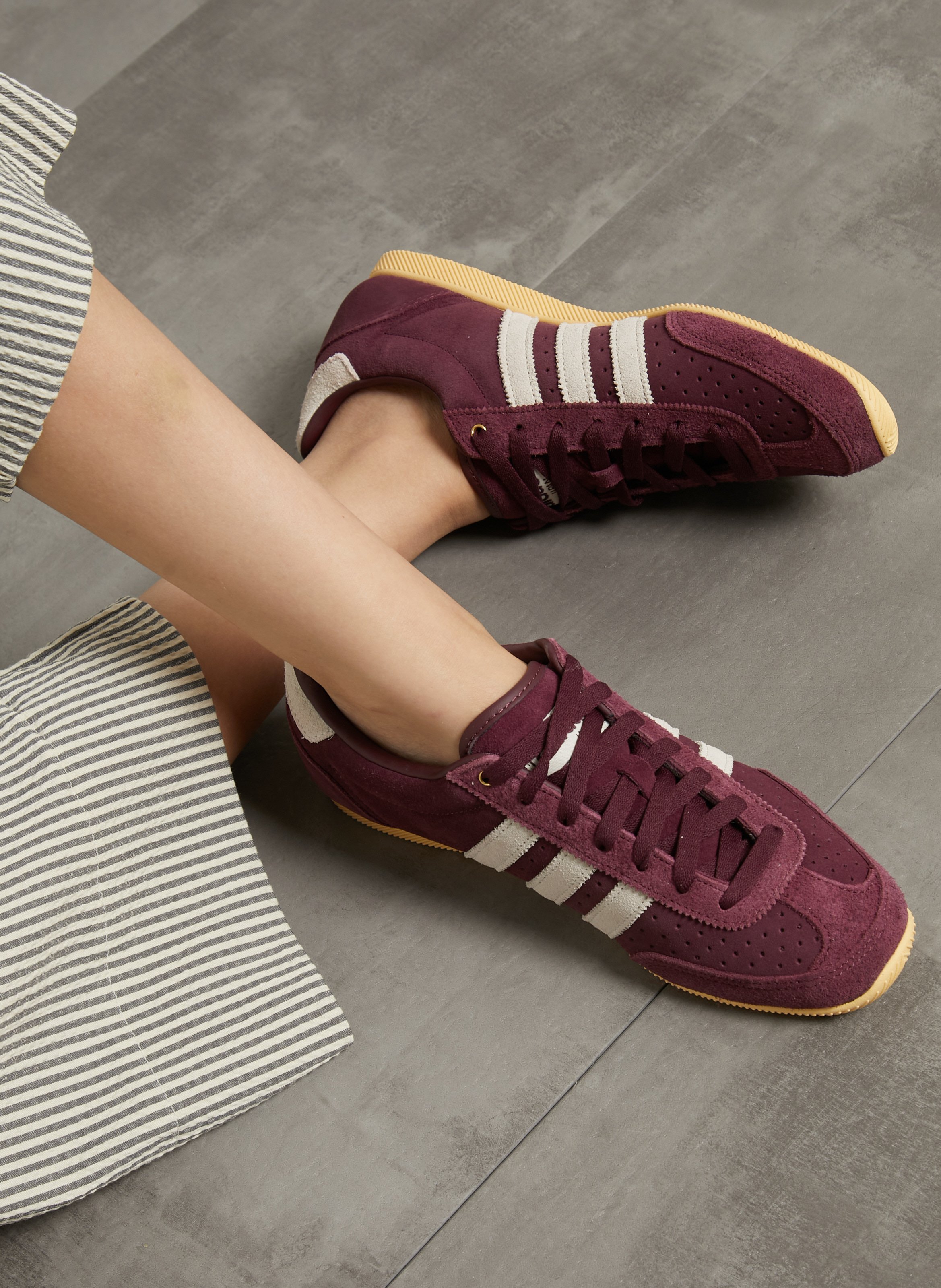 Suede leather low-top sneakers ADIDAS Red