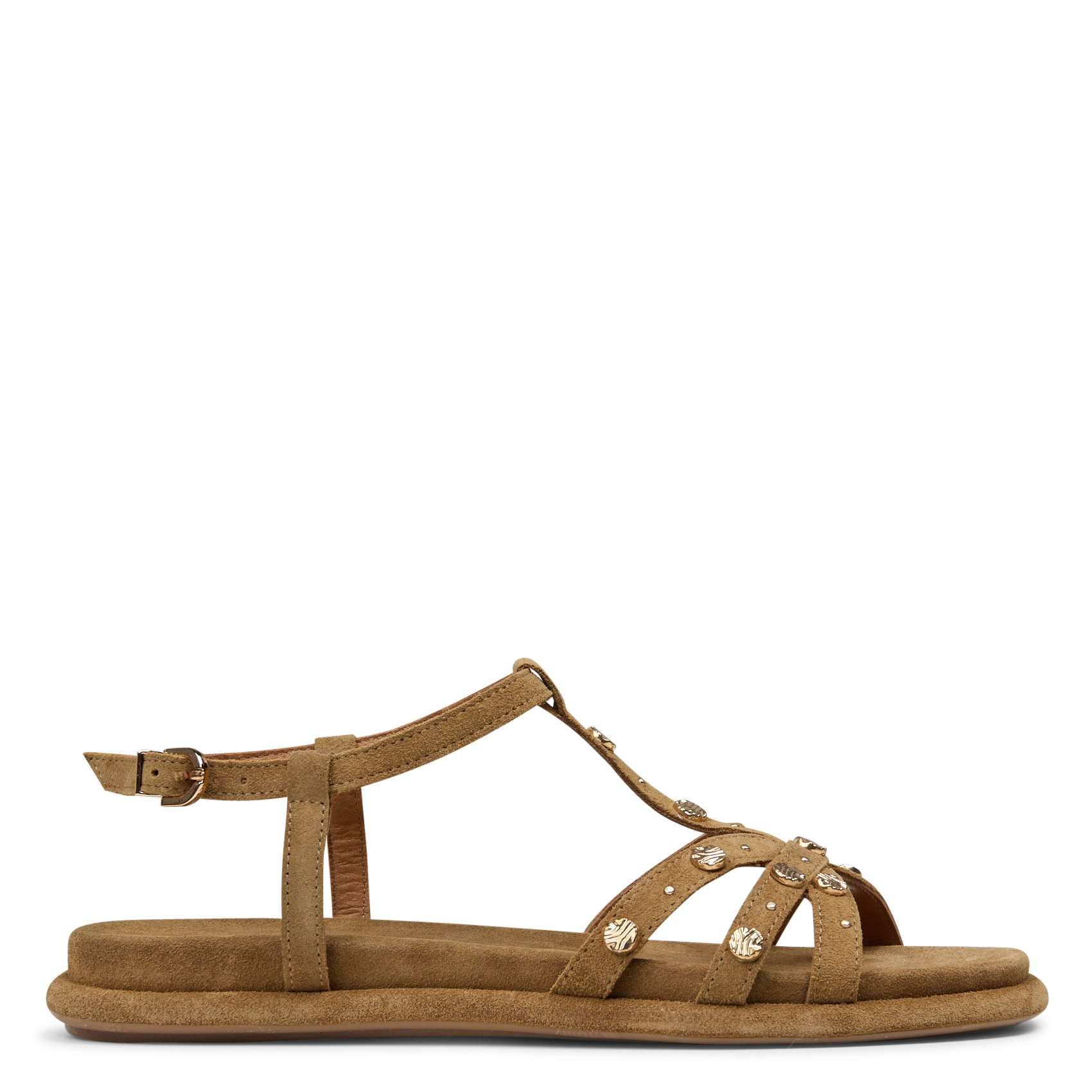Sandalias planas de piel aterciopelada MELLOW YELLOW