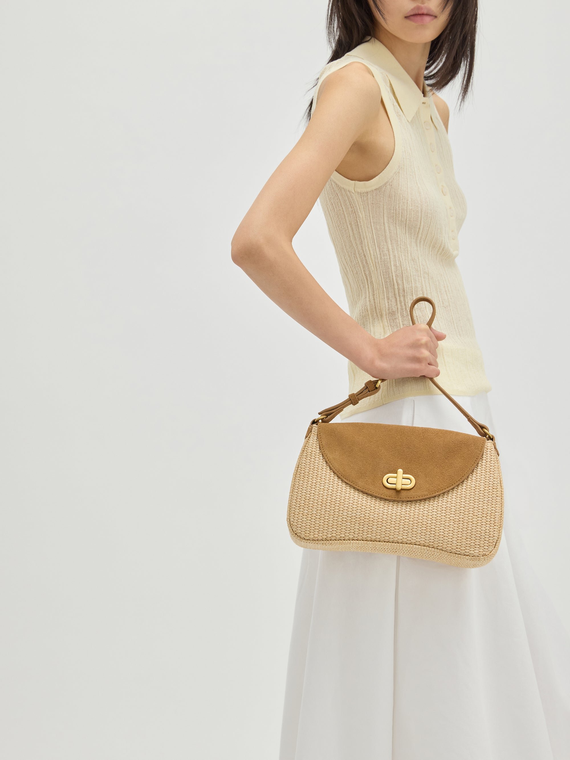 Baguette bag with handle VANESSA WU Brown