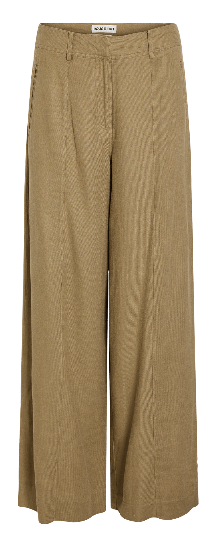 Pantalon large en lin mélangé ROUGE EDIT Marron