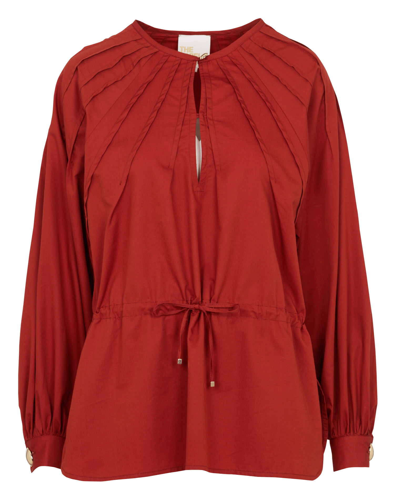 Bluse aus Baumwoll-Mix mit Rundhalsausschnitt THE LABEL EDITION Braun