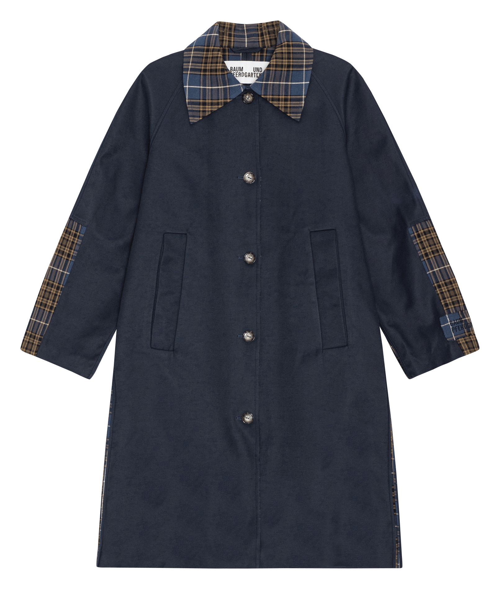 Manteau boutonné à détails motifs BAUM UND PFERDGARTEN Bleu