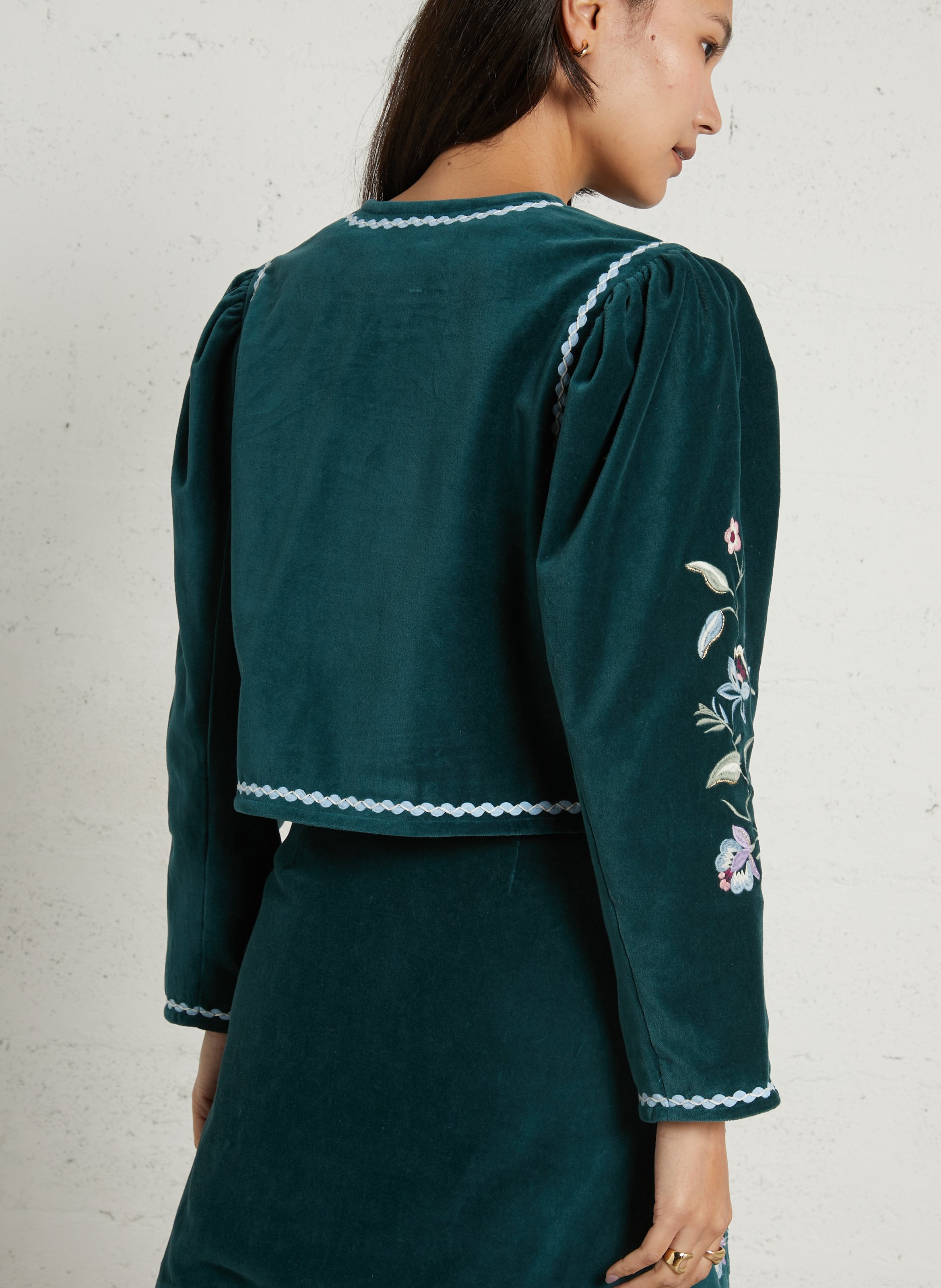 Bestickte Samtjacke LOUISE MISHA Grun