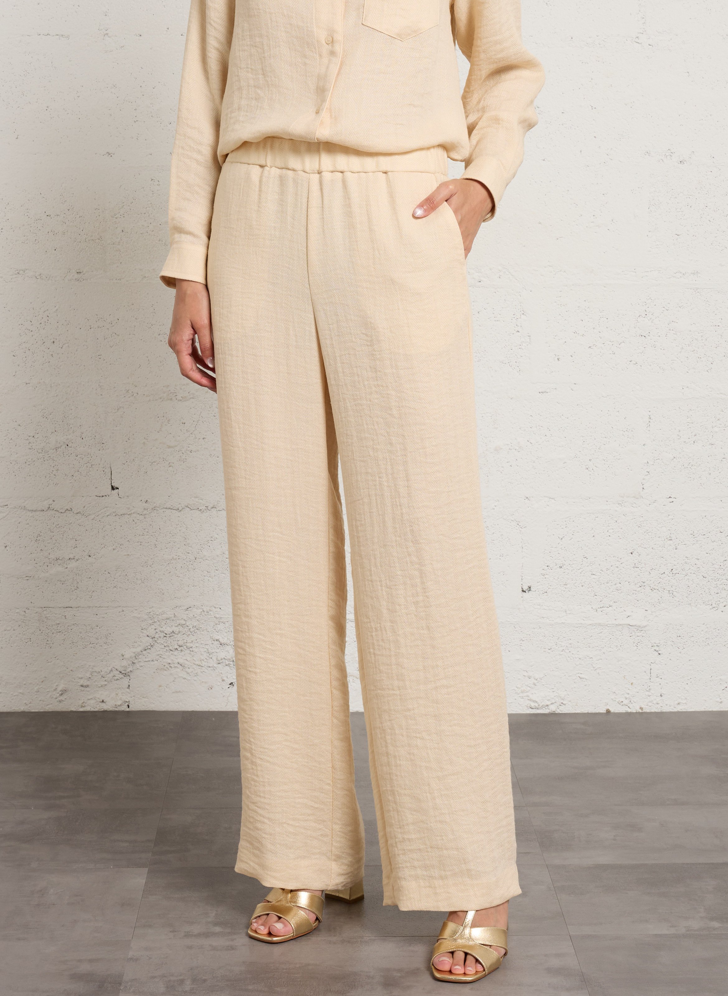 Pantalón ancho MAISON 123 Beige