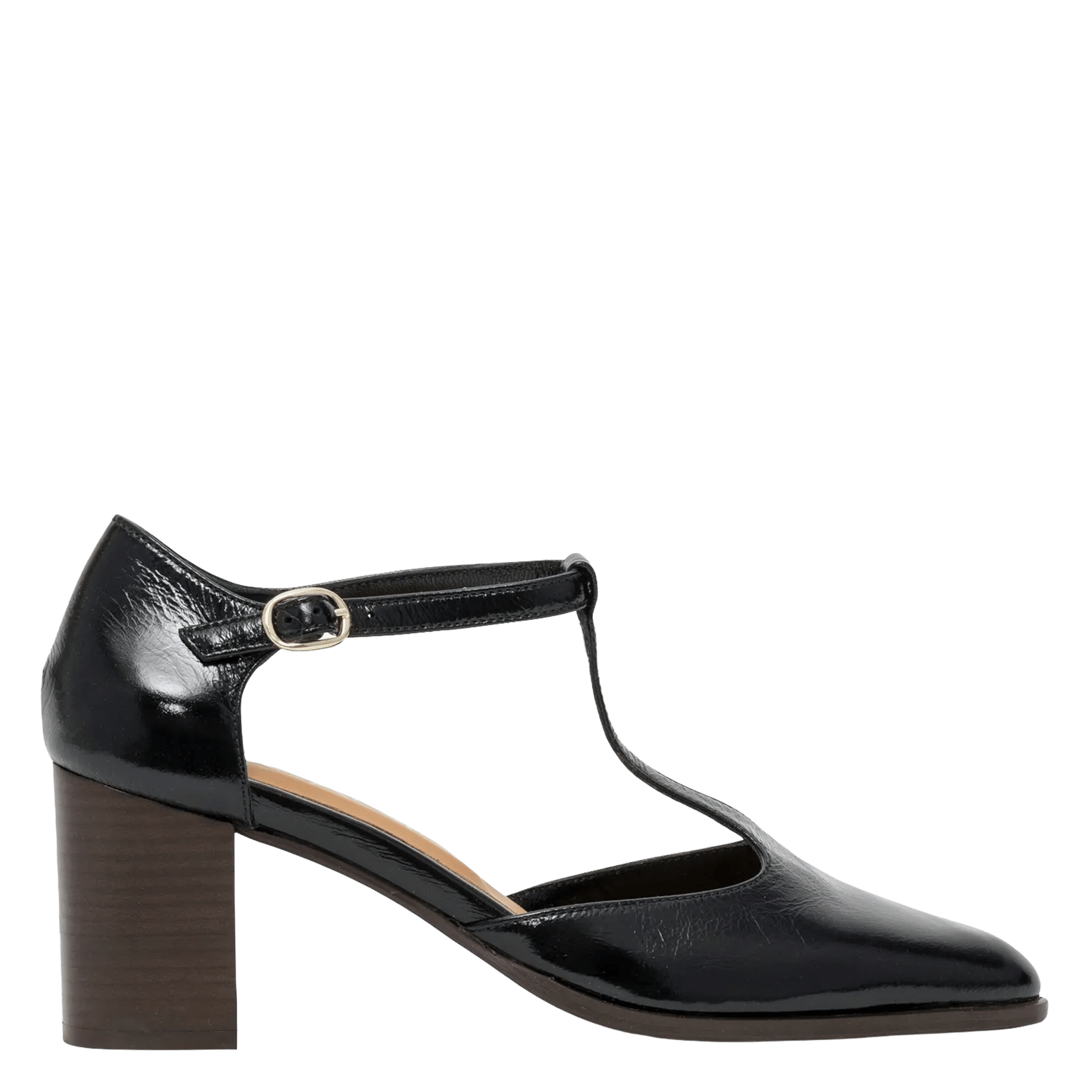 Leather high heels with straps BOCAGE Black