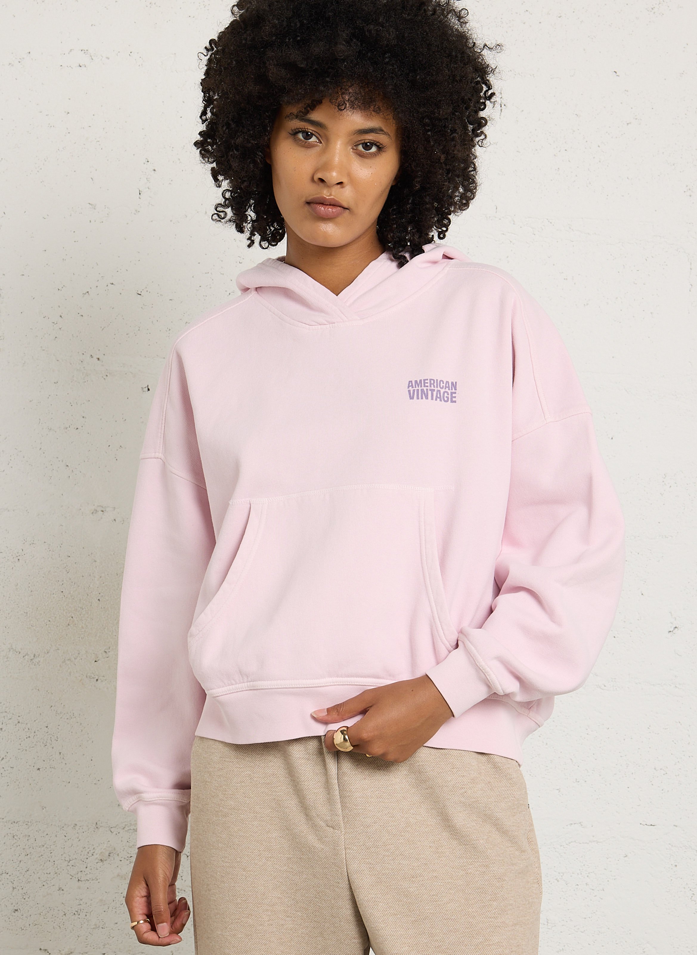 Sweat oversize à capuche en coton AMERICAN VINTAGE