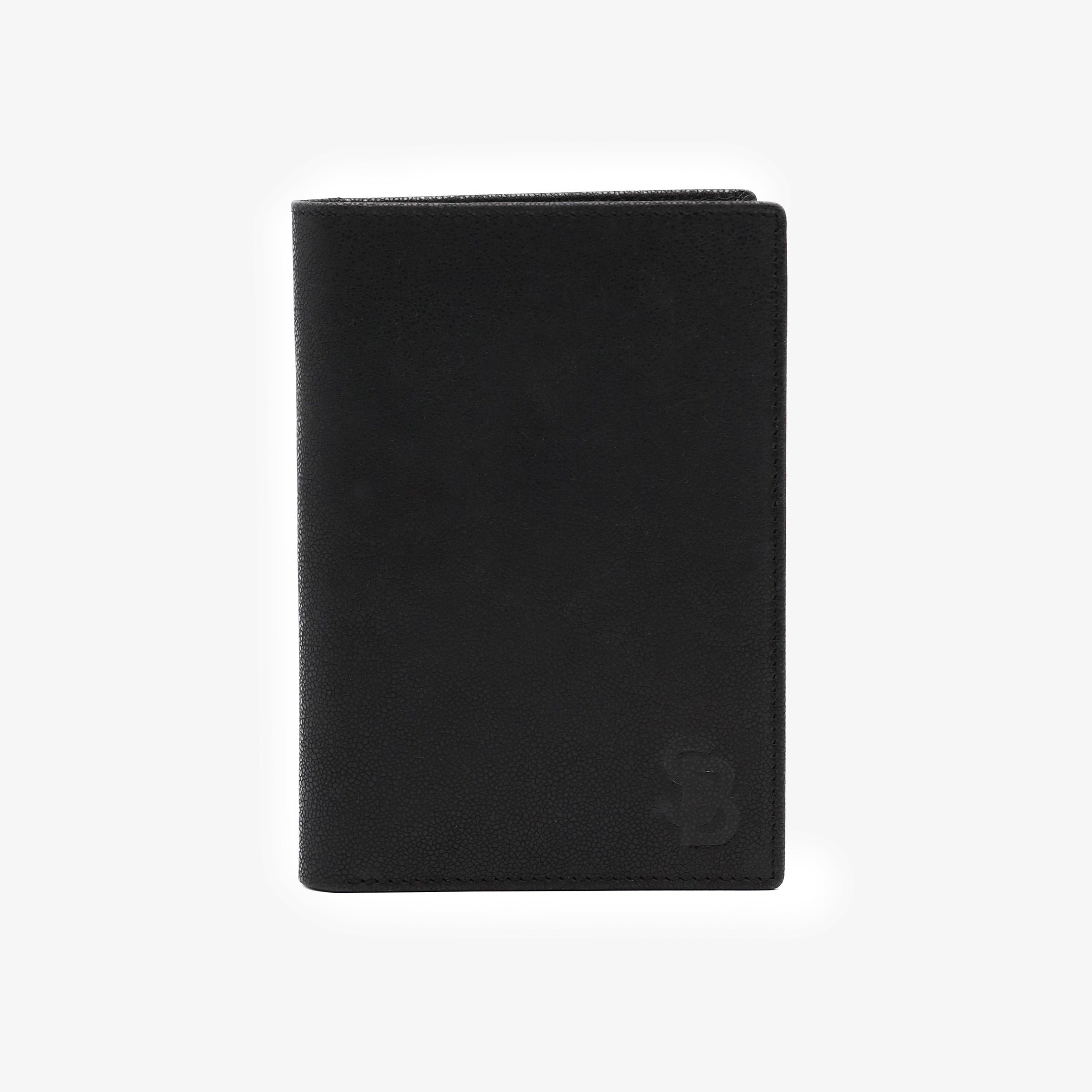 Vertical leather wallet SERGE BLANCO Black