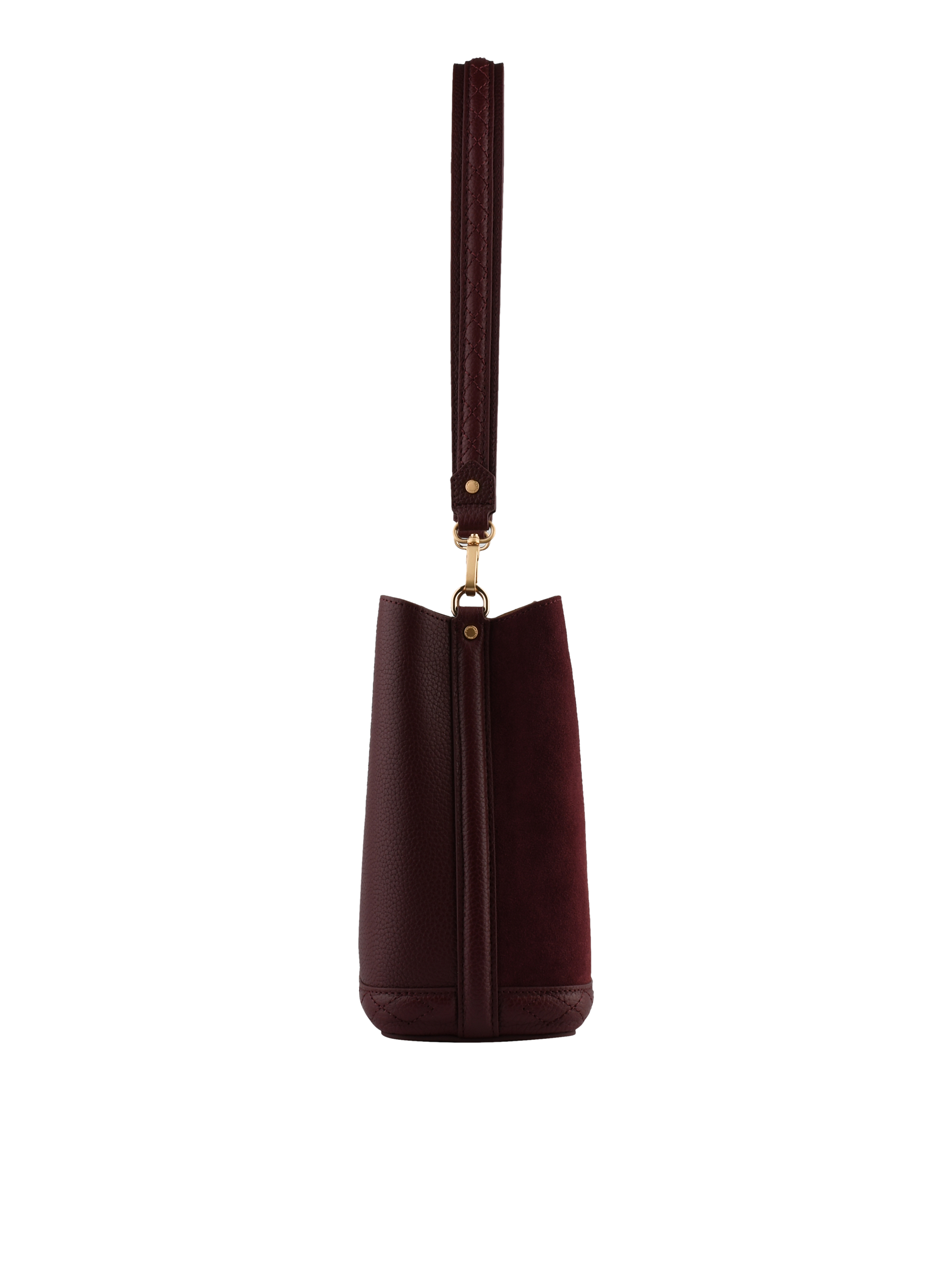 Sac porté épaule en cuir de vachette façon daim POURCHET Rouge