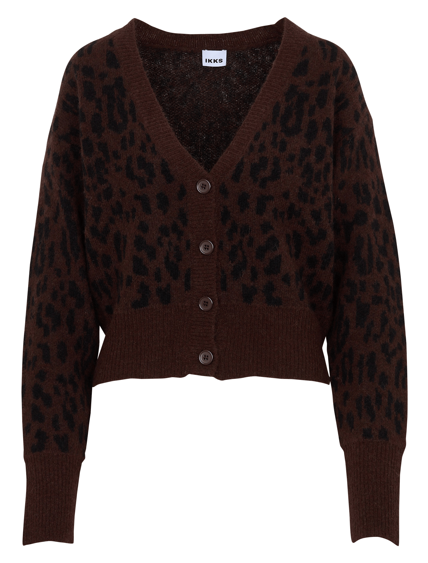 Bedruckter Strick-Cardigan aus Wollmischung IKKS Braun