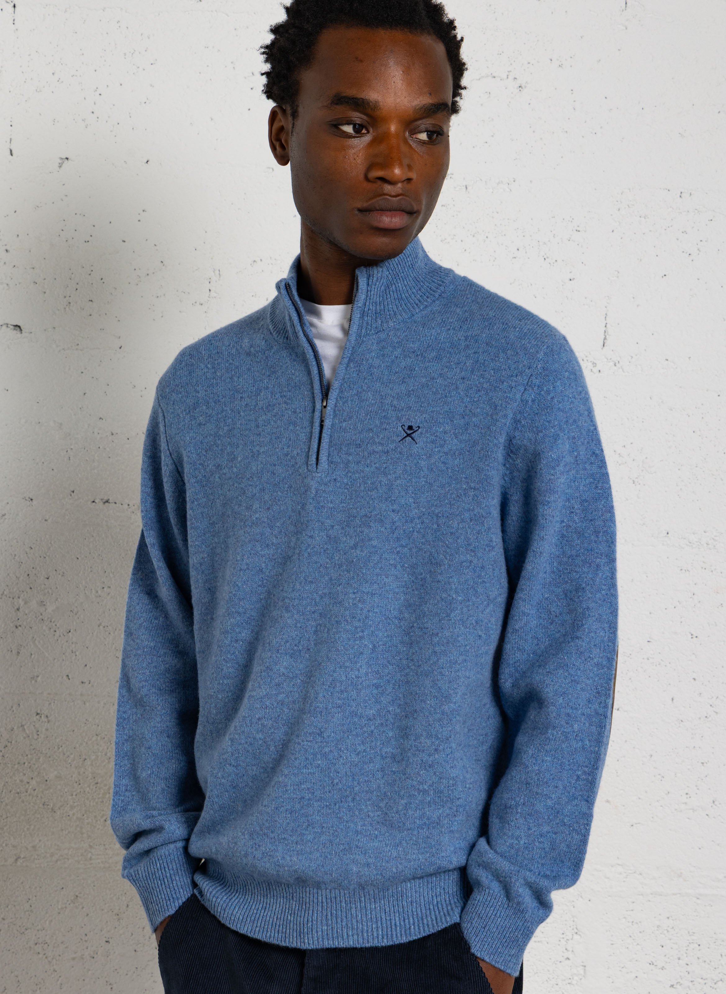 Pull droit col camionneur en laine HACKETT