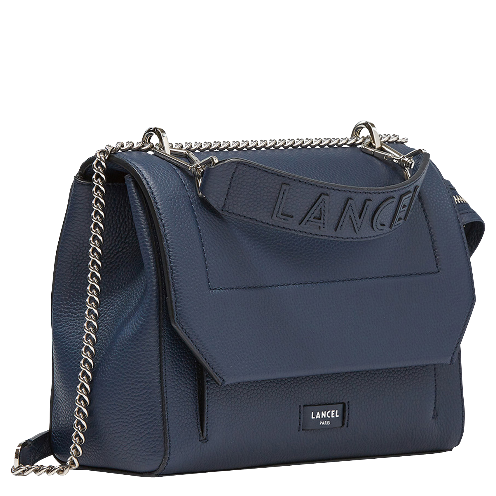Grained leather bag with flap LANCEL Blue