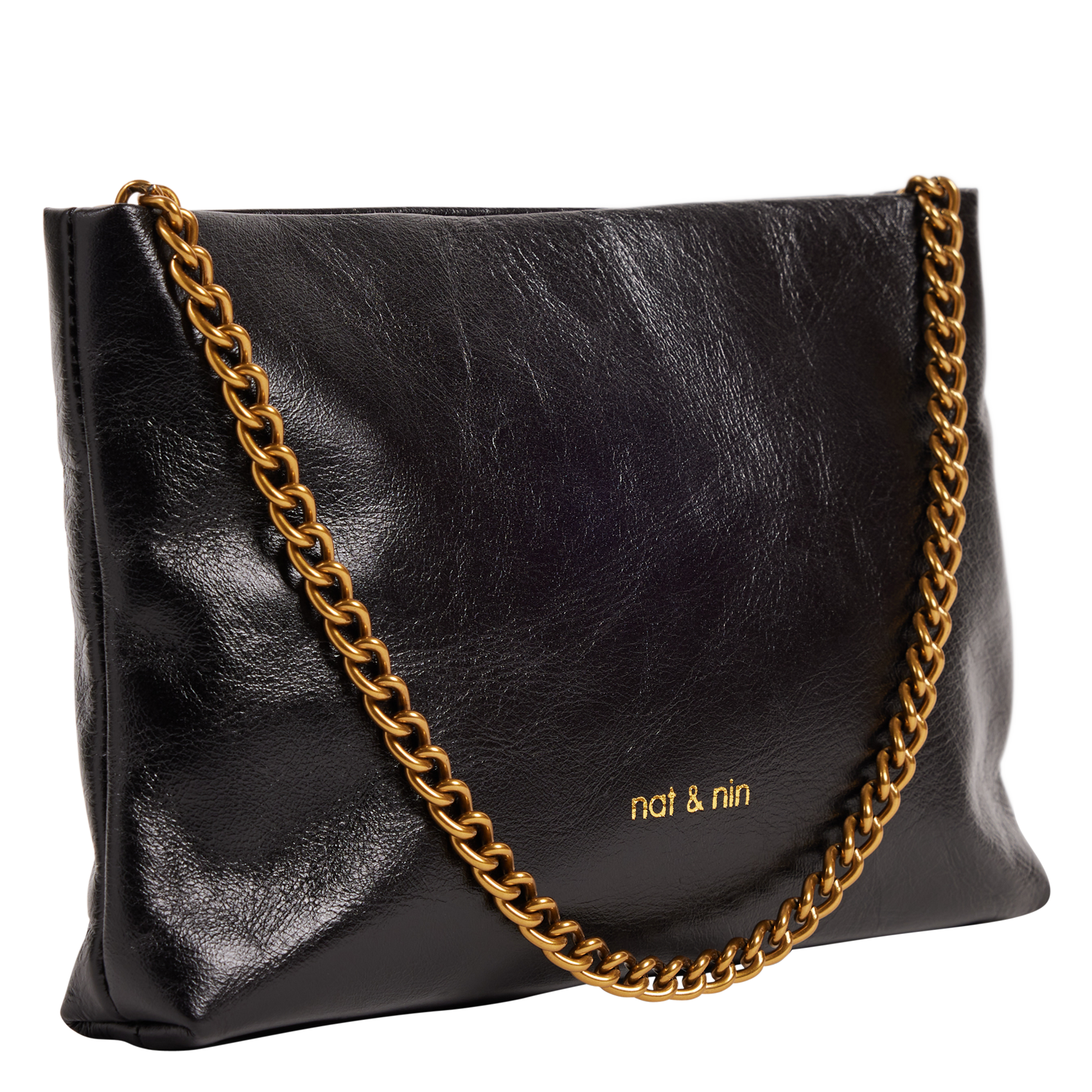 Pochette en cuir Noir