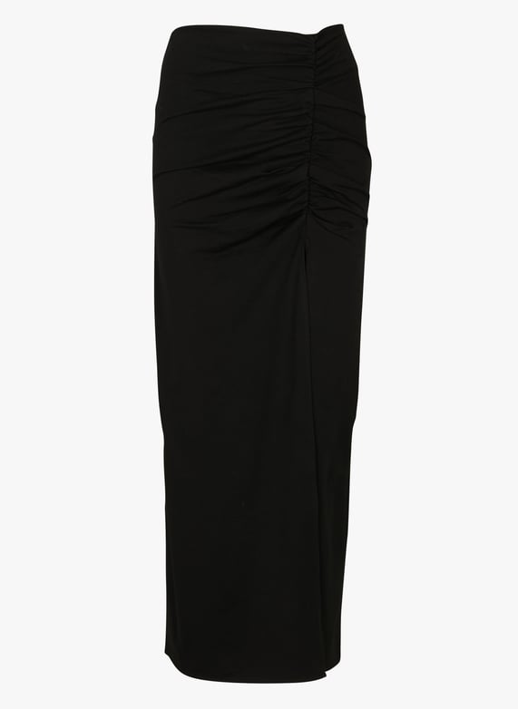 Long black cotton pencil skirt online