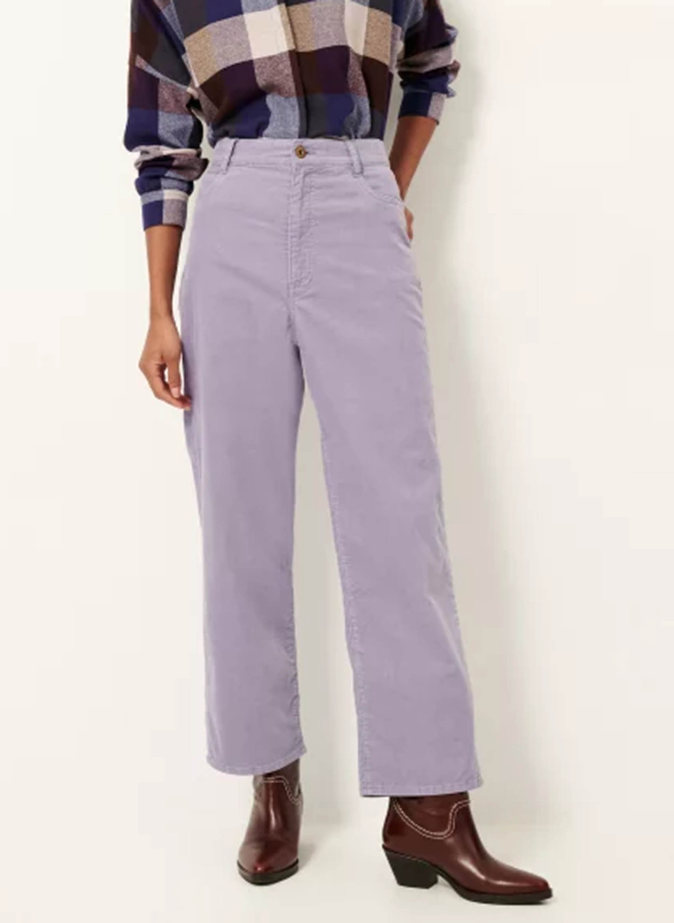 High-waisted straight-leg trousers in blended organic cotton SESSUN