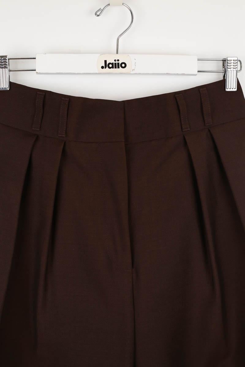 Straight linen trousers ACNE STUDIOS - Seconde Main Brown