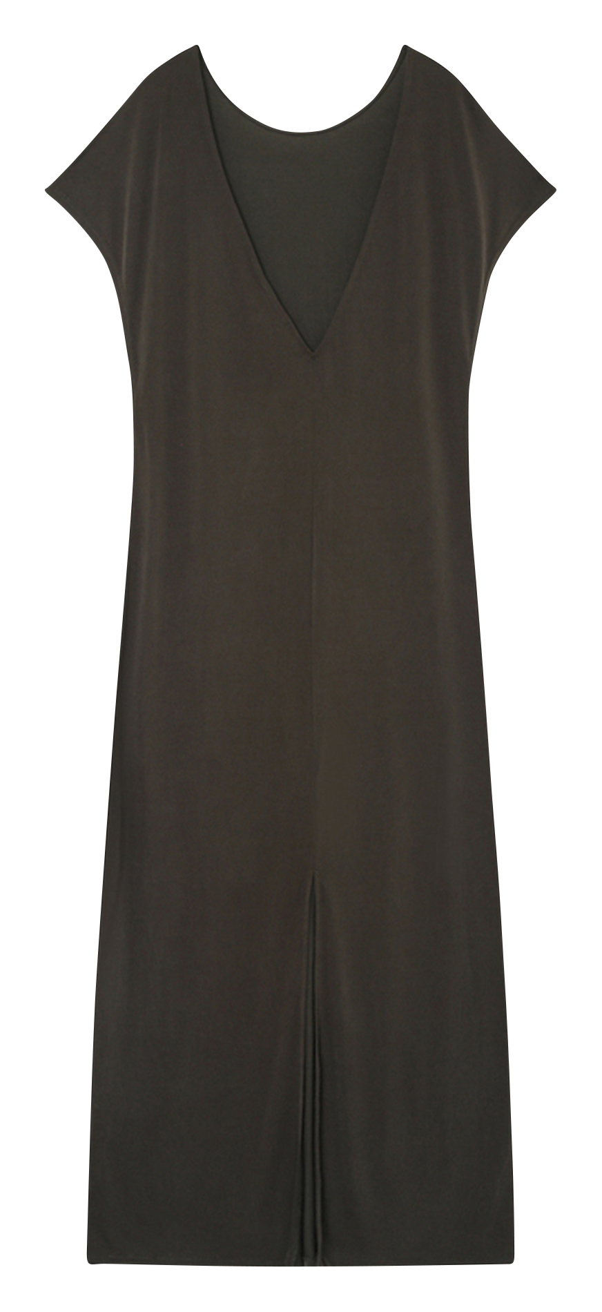 Straight long dress with V-back GRACE ET MILA Green