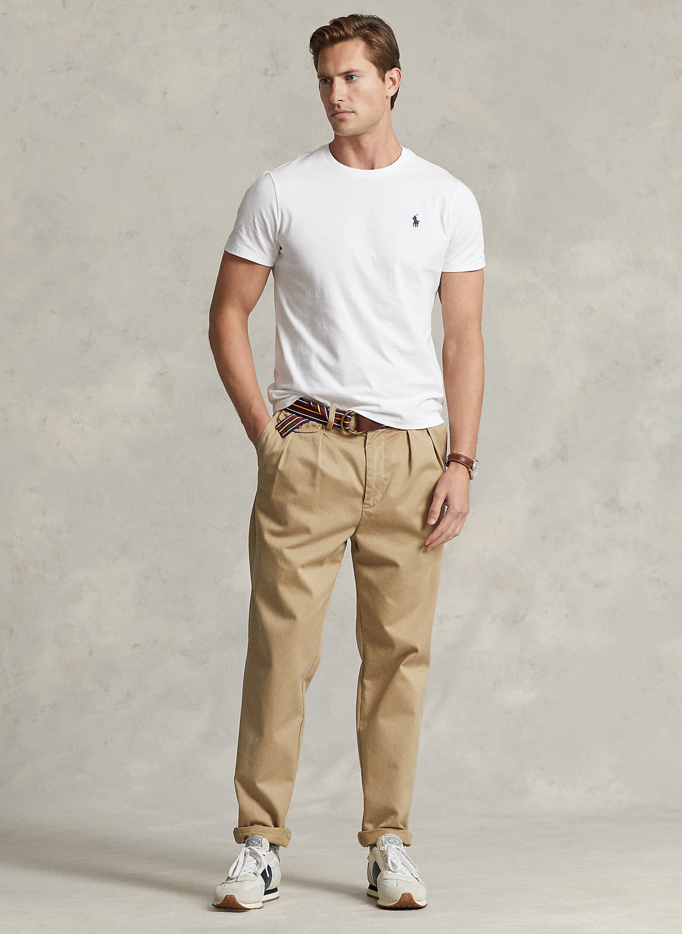Tee-shirt col rond slim-fit en coton POLO RALPH LAUREN Blanc