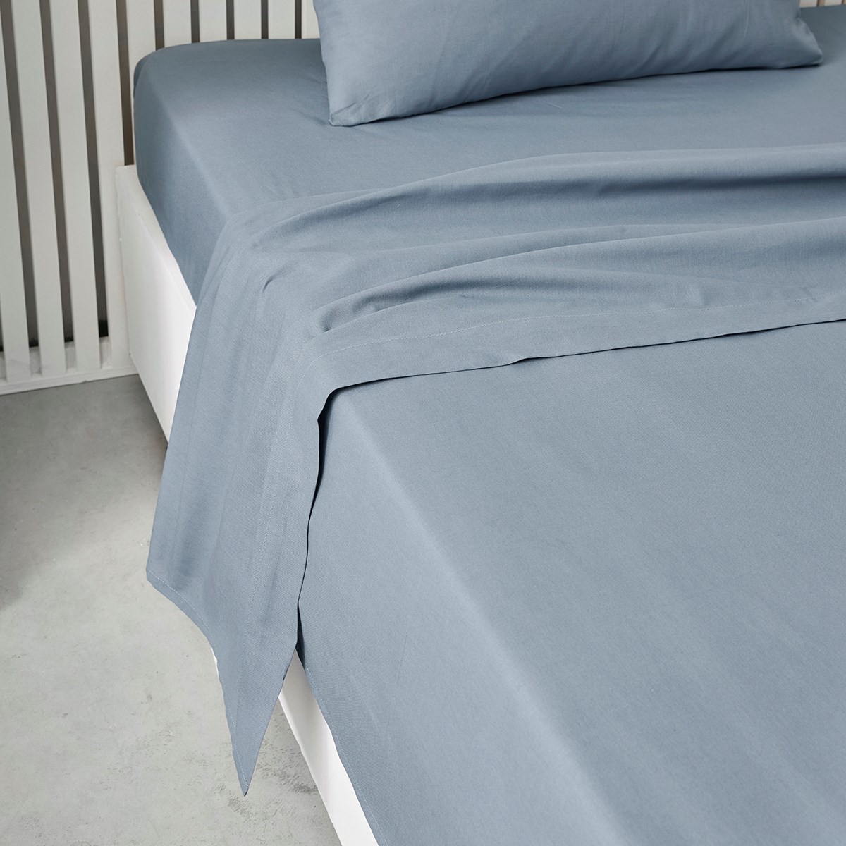 Flat sheet for bed in plain cotton TODAY LINGE DE MAISON Blue