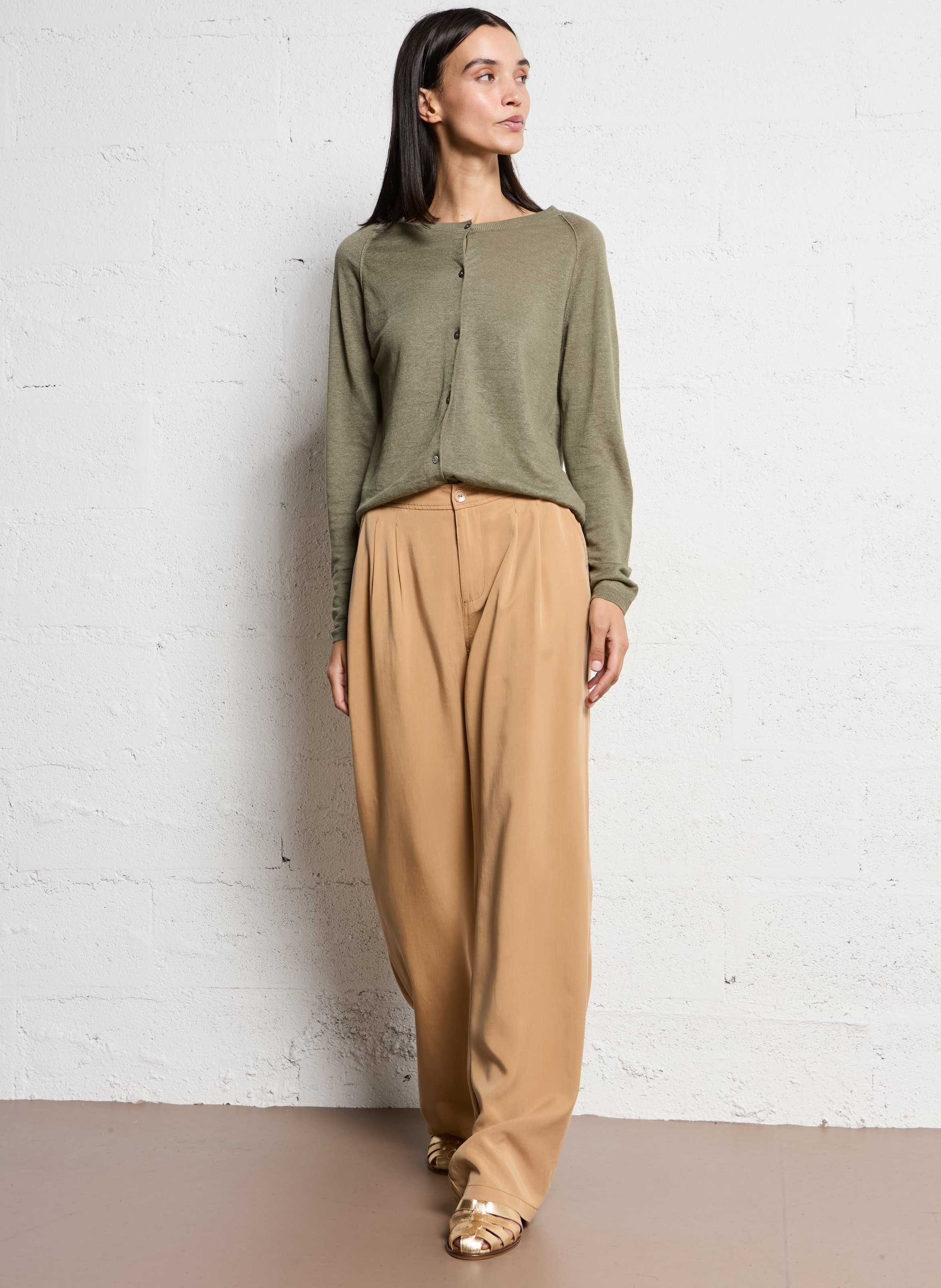 Sandales à talon en cuir BOCAGE Doré