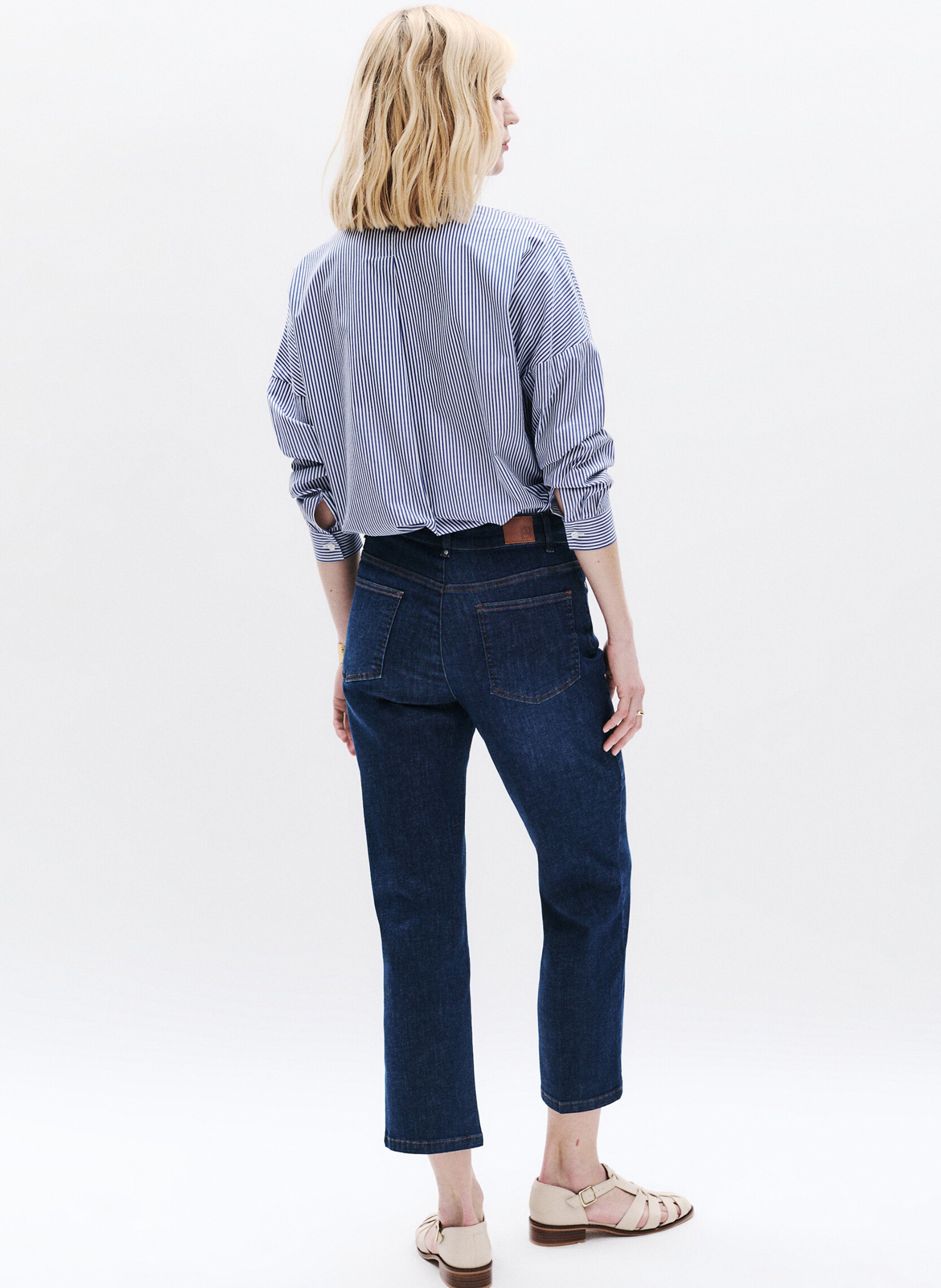 Denim cropped pants CAROLL Blue