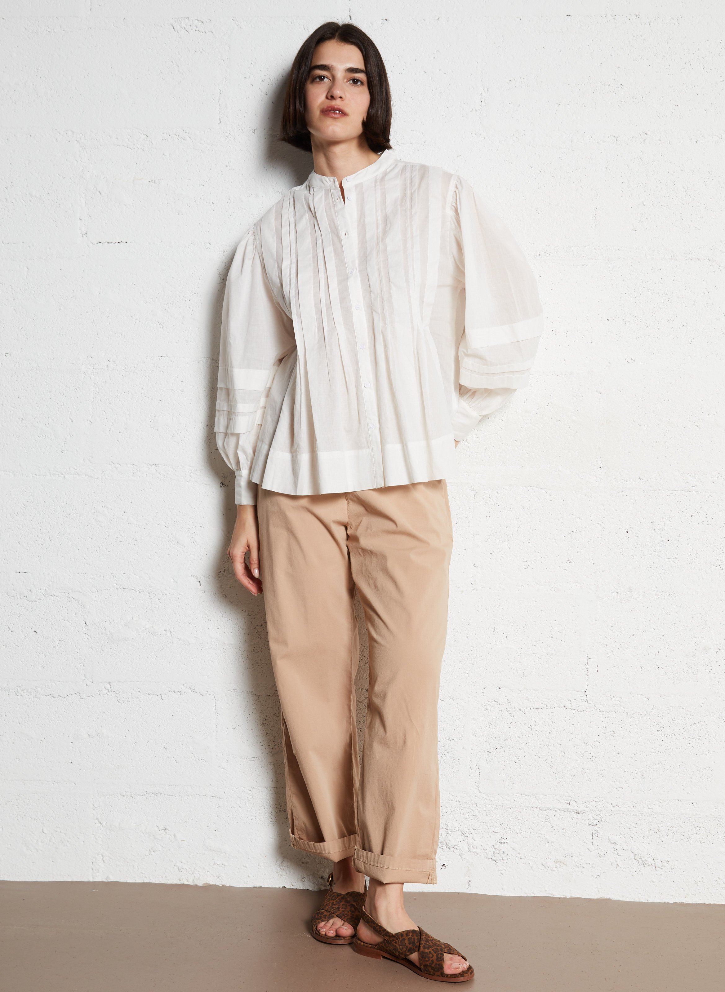 Aouda flat leather sandals MAISON TOUFET Multicolored