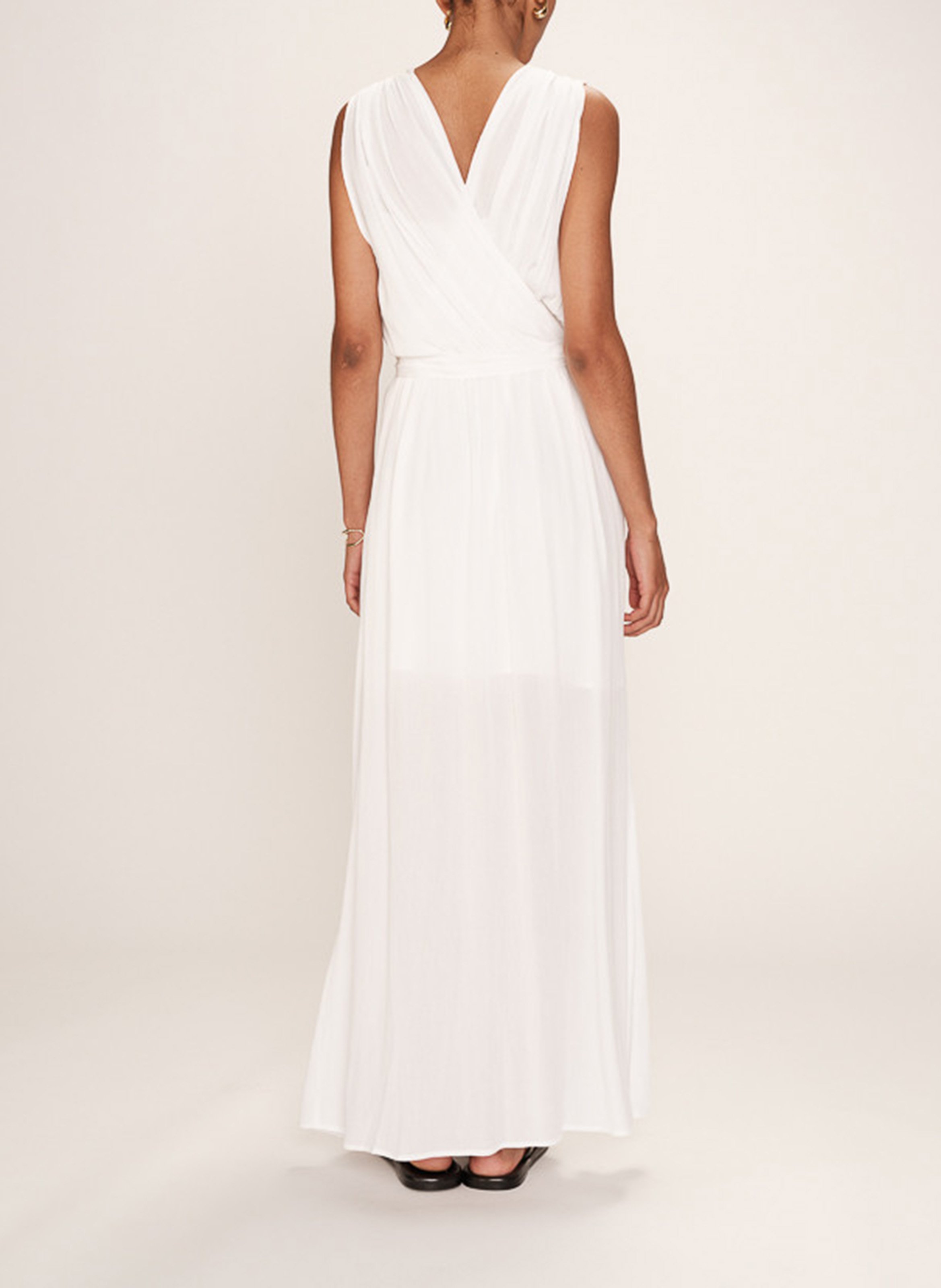Long V-neck dress GRACE ET MILA White