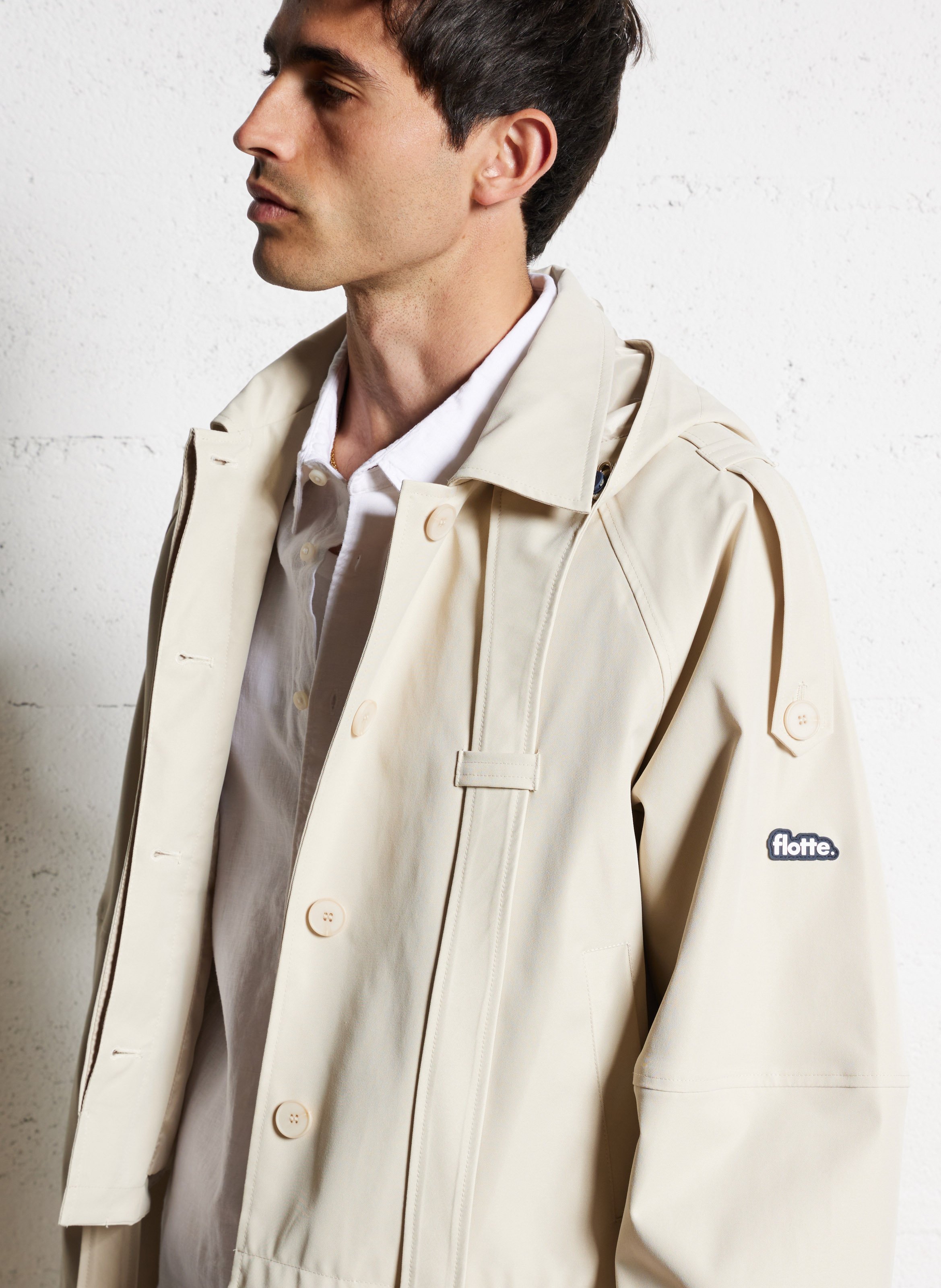 Korte trenchcoat met kraag FLOTTE Beige